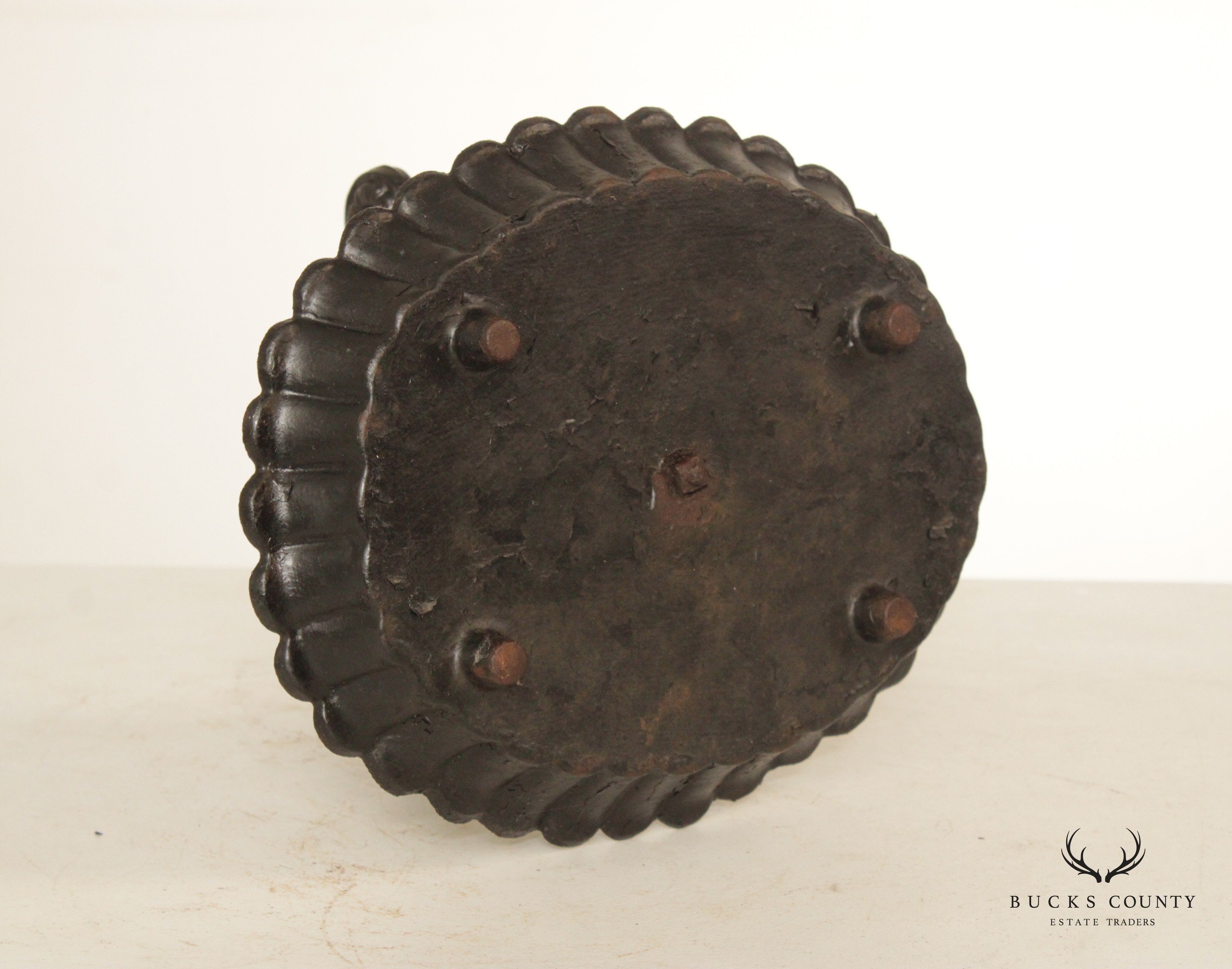 Antique Painted Cast Iron Lyre Form Boot Scraper