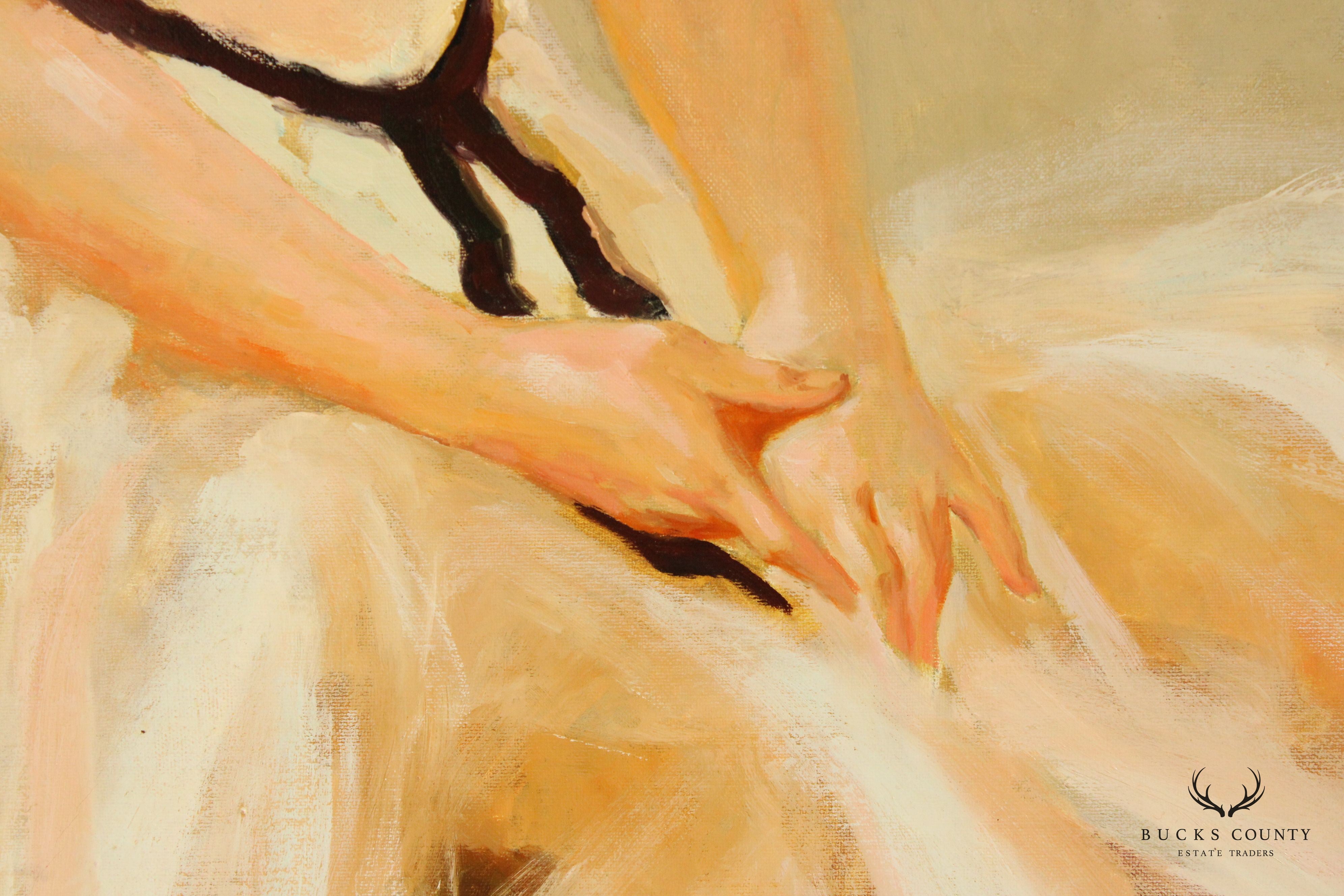 20th C. Portrait of 'Ballerina' Original Oil Painting, Signed ' H. Cooper'