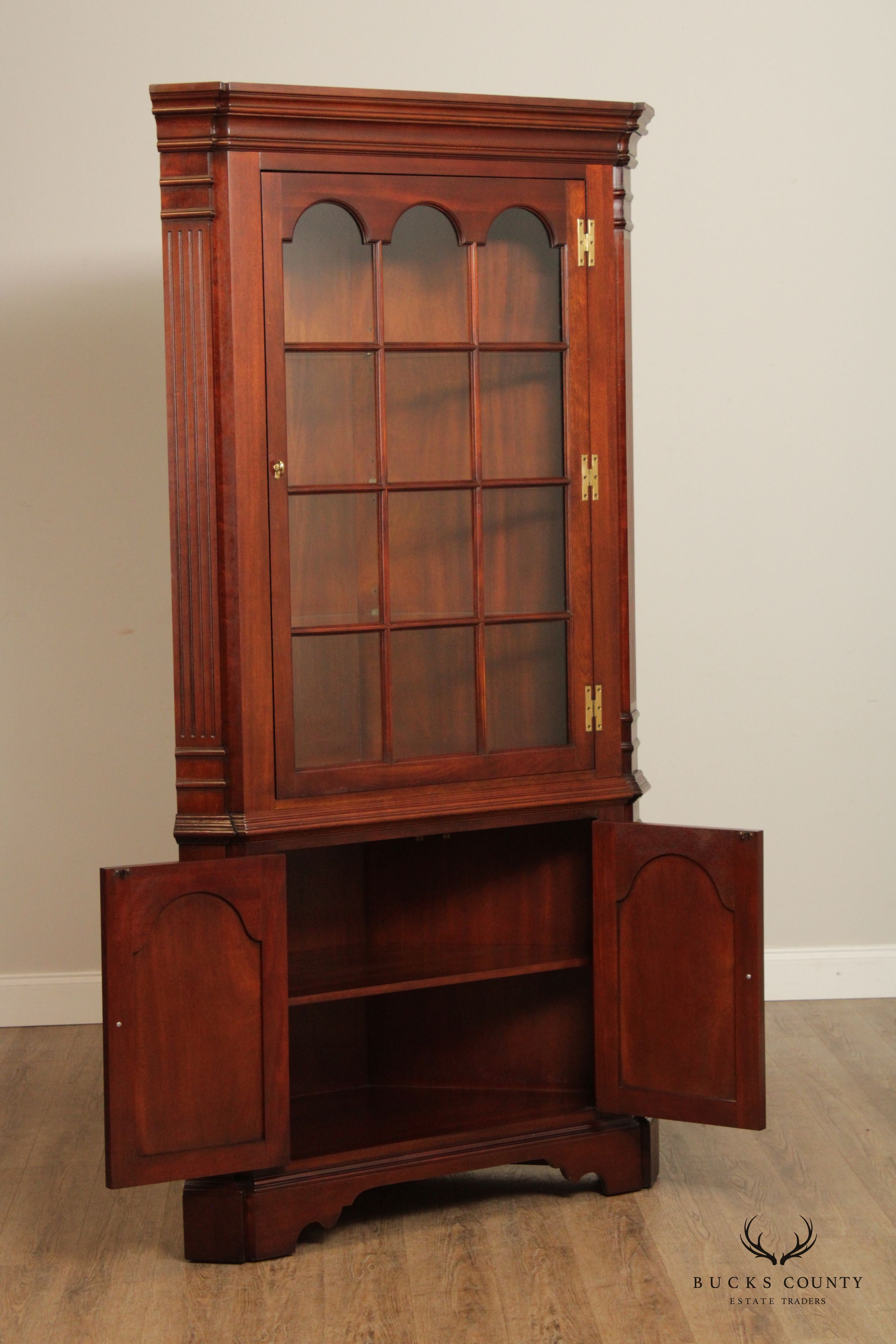 Councill Chippendale Style Mahogany Corner Cabinet