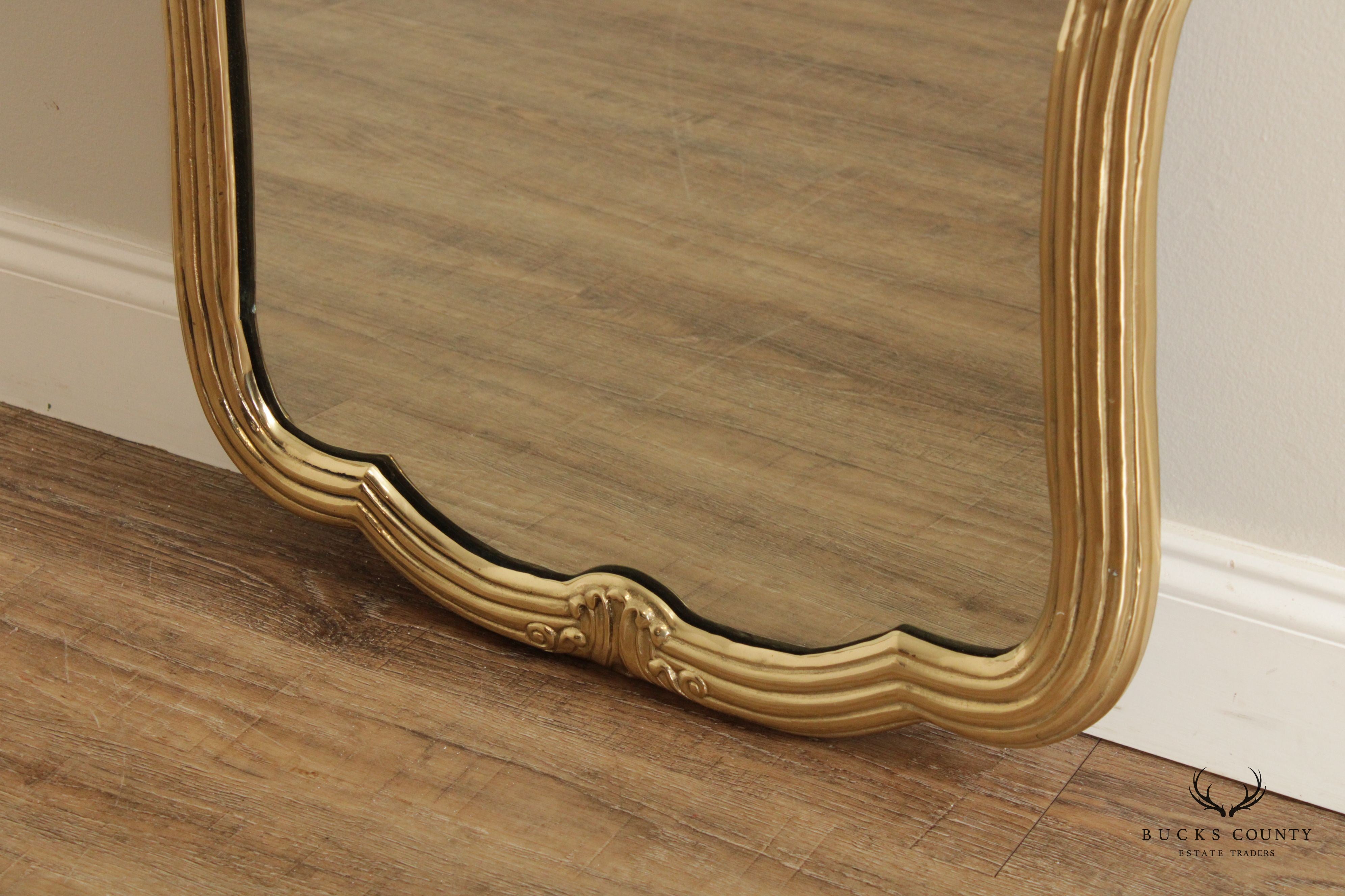 Decorative Crafts Inc. Hollywood Regency Lacquered Brass Wall Mirror