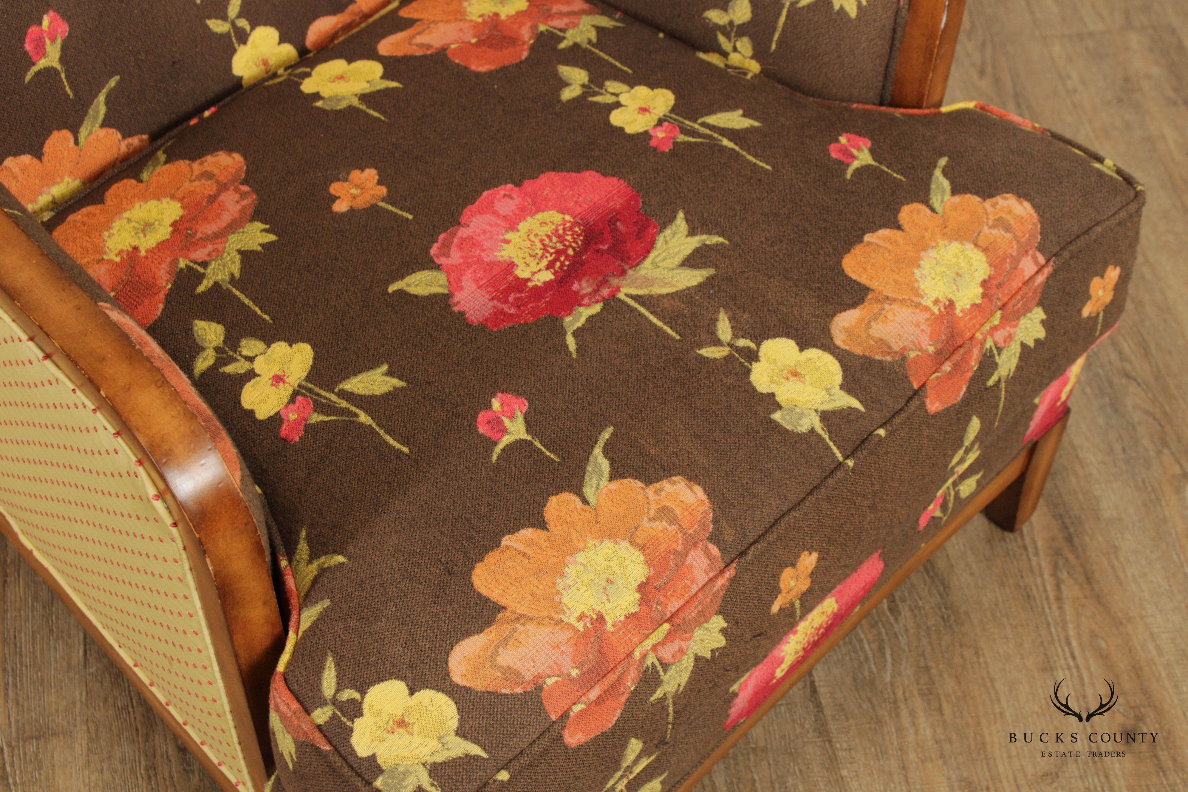 Wesley Hall Pair of Custom Upholstered Lounge Chairs