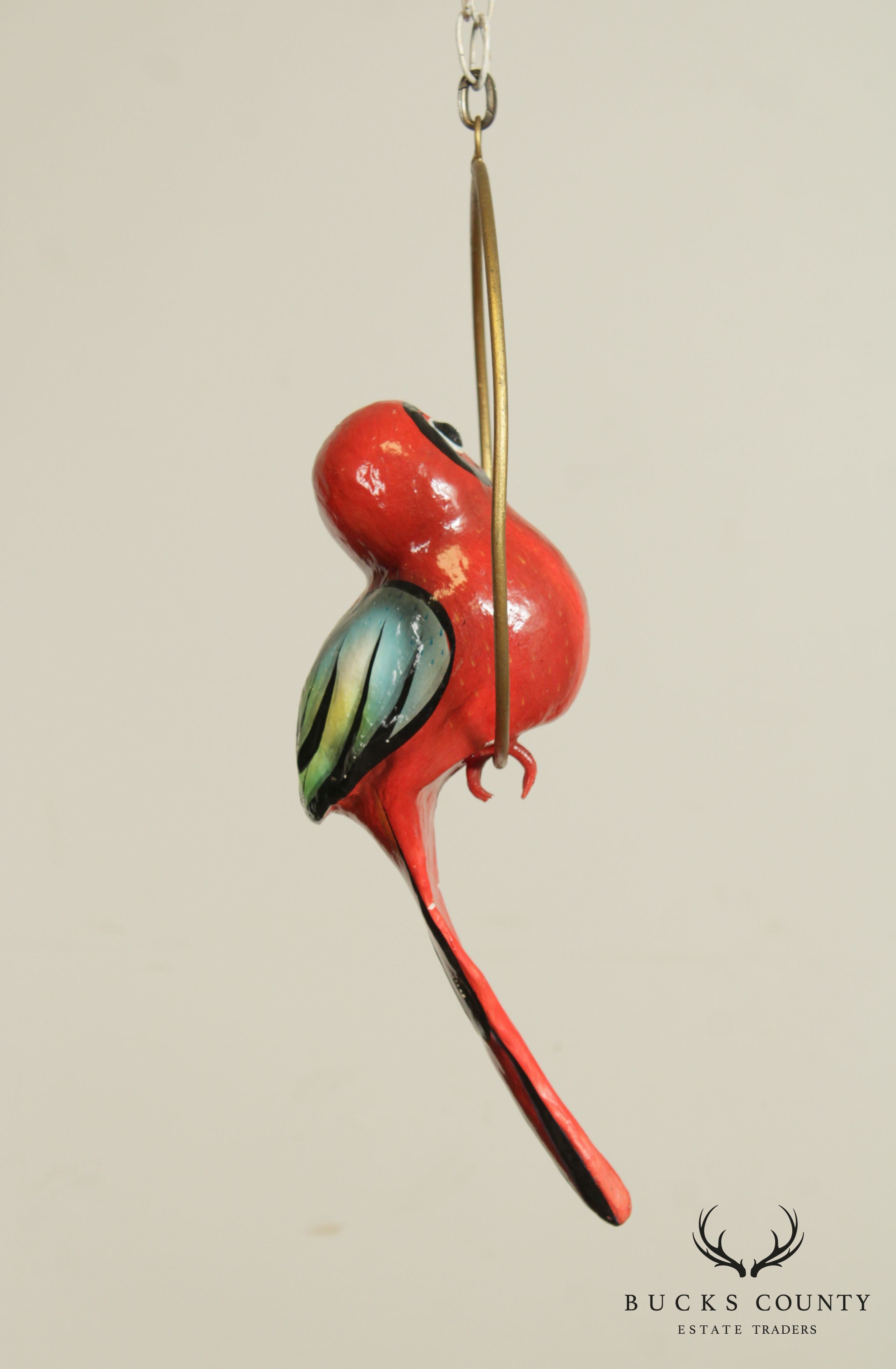 Tonala Mexico Folk Art Hanging Bird Sculpture