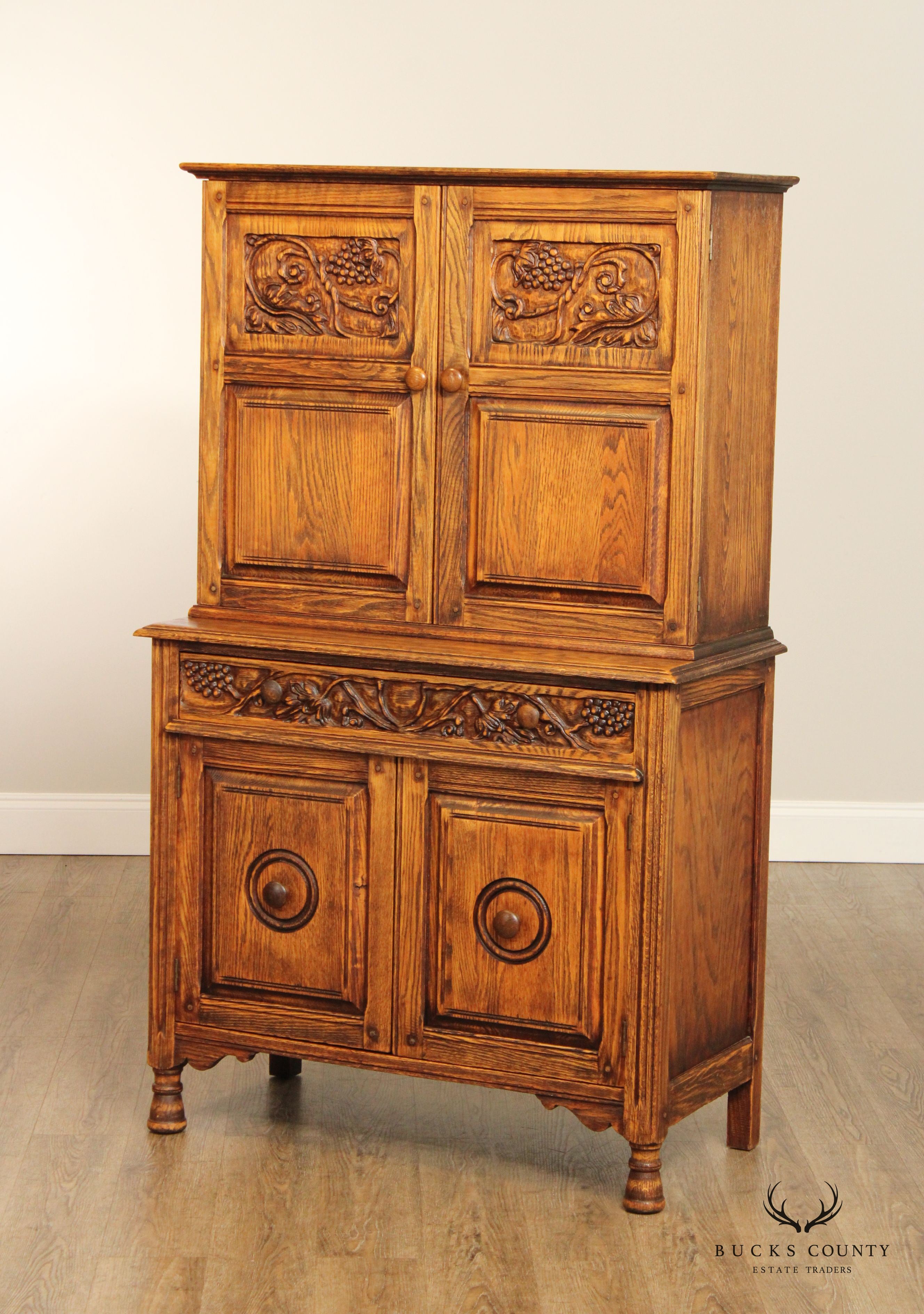 Jamestown Lounge Co. Feudal Oak Storage Cupboard Hutch