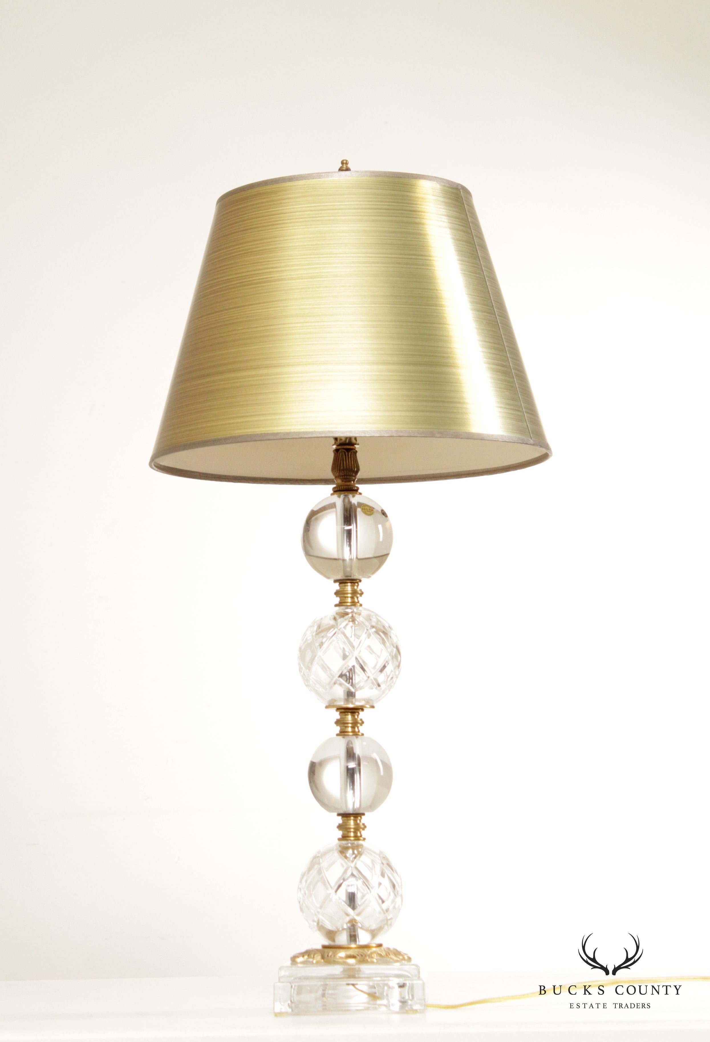 Chelsea House Crystal and Brass Table Lamp