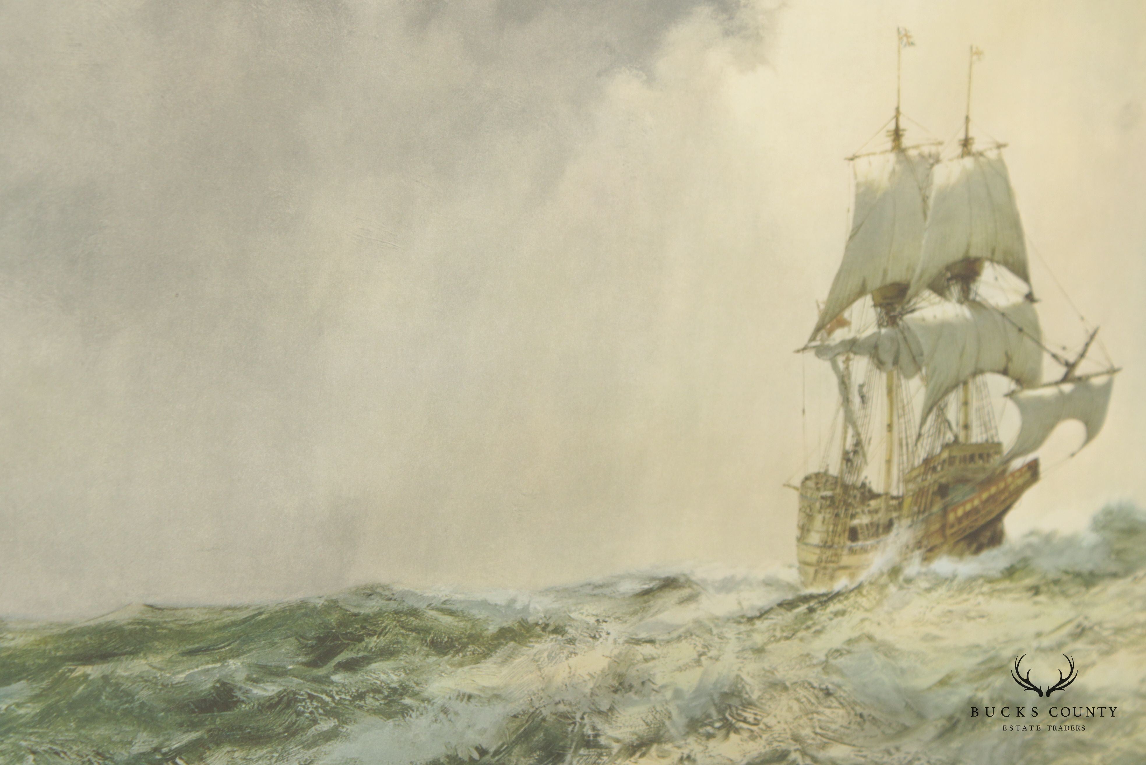 Montague Dawson 'The Gallant Mayflower' Sail Ship Lithograph