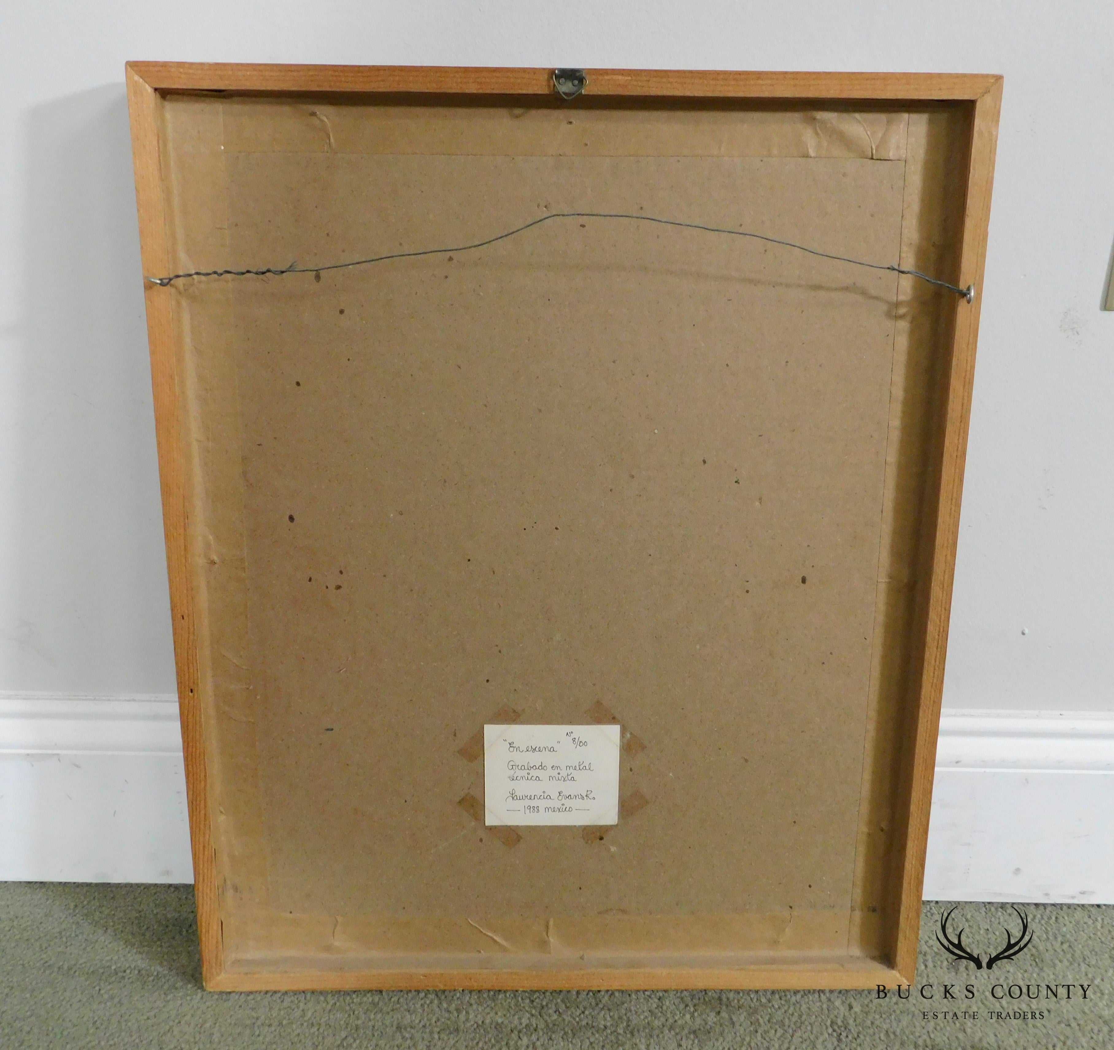 Laurencia Evans 'En Escena' Framed Engraving