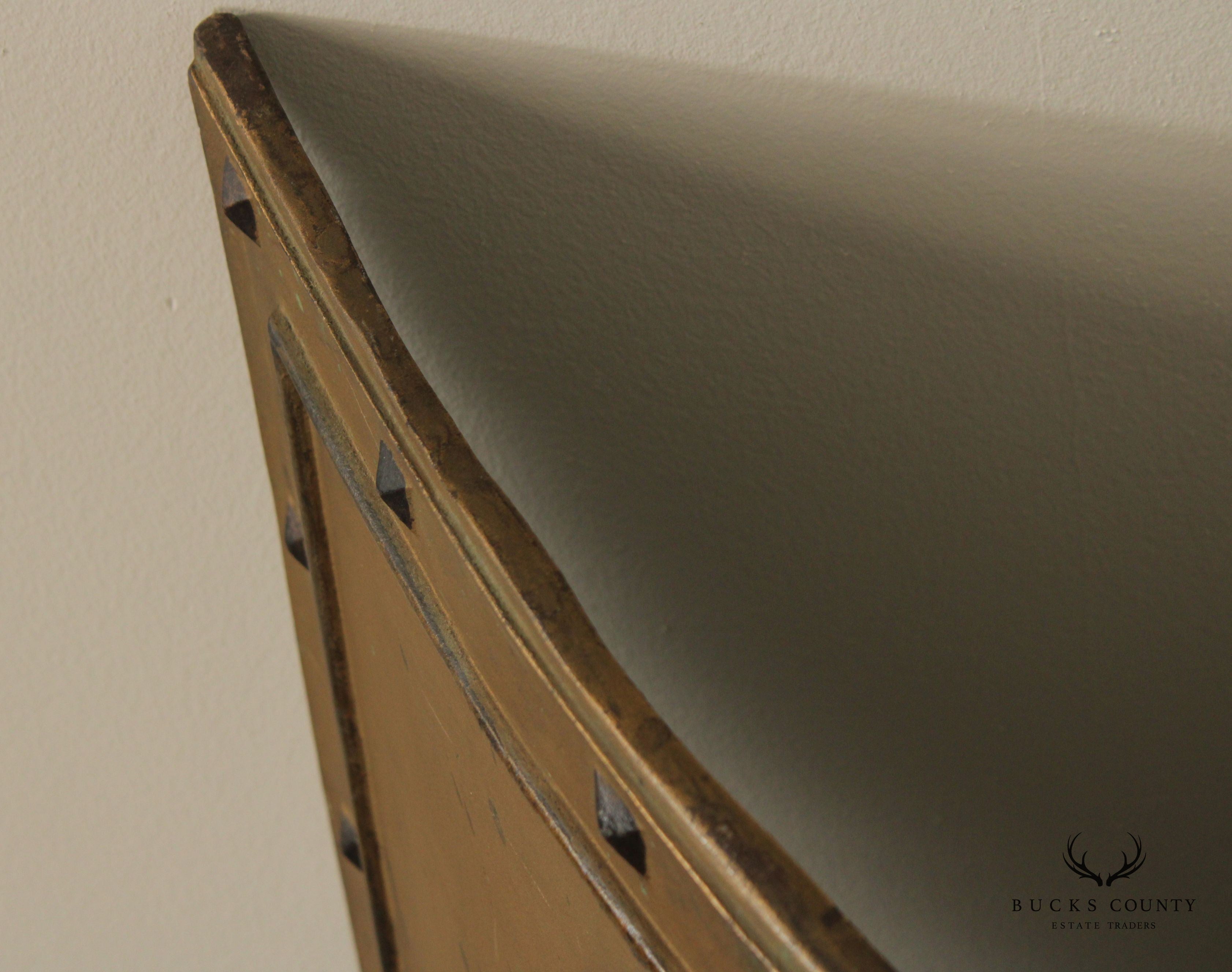 Antique Hand Painted Cast Iron Medusa Shield