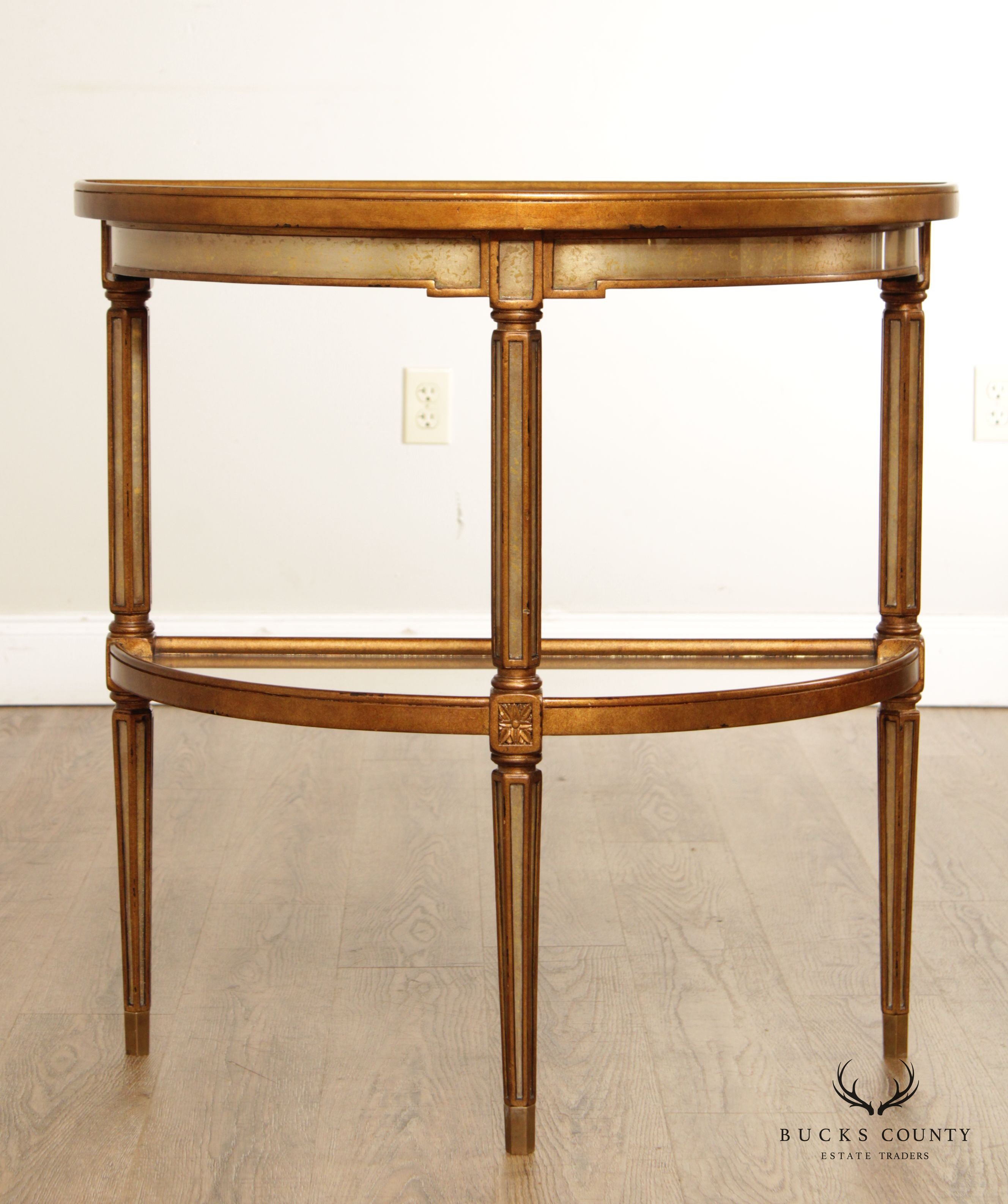 Theodore Alexander Italian Style 'Venetian Waters' Eglomise Console Table