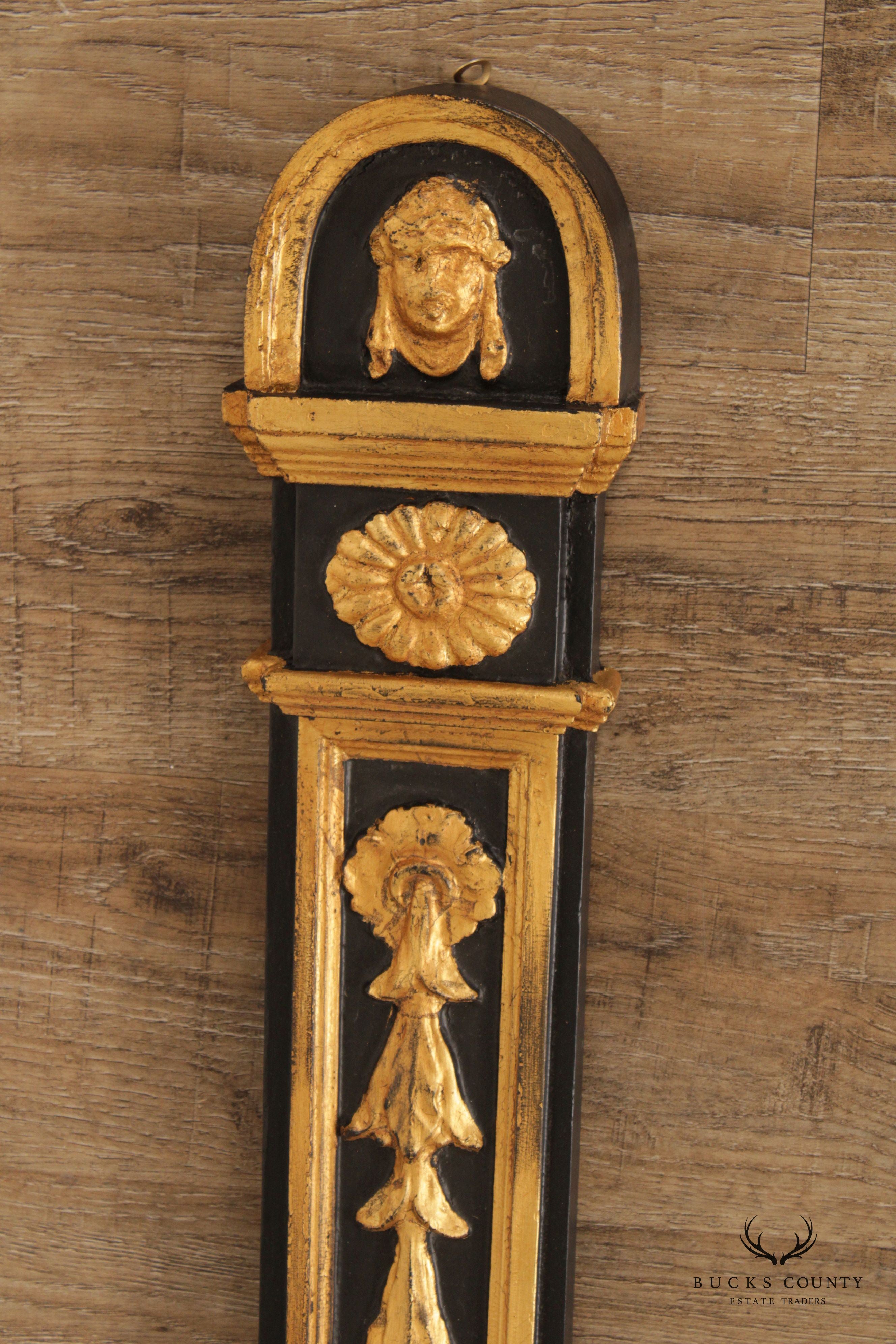 Egyptian Revival Style Pair of Partial Gilt Wall Sconces