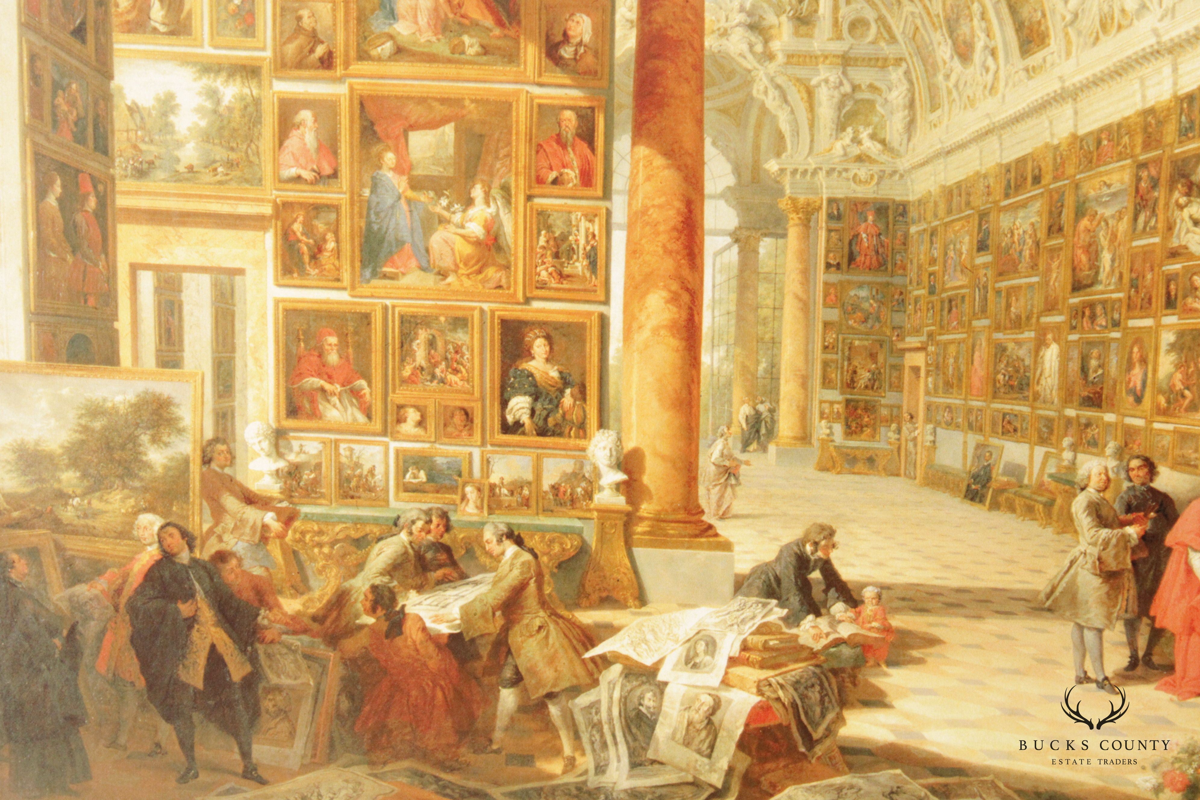Italian 'Interior of Picture Gallery' Art Print, After Giovanni Paolo Panini
