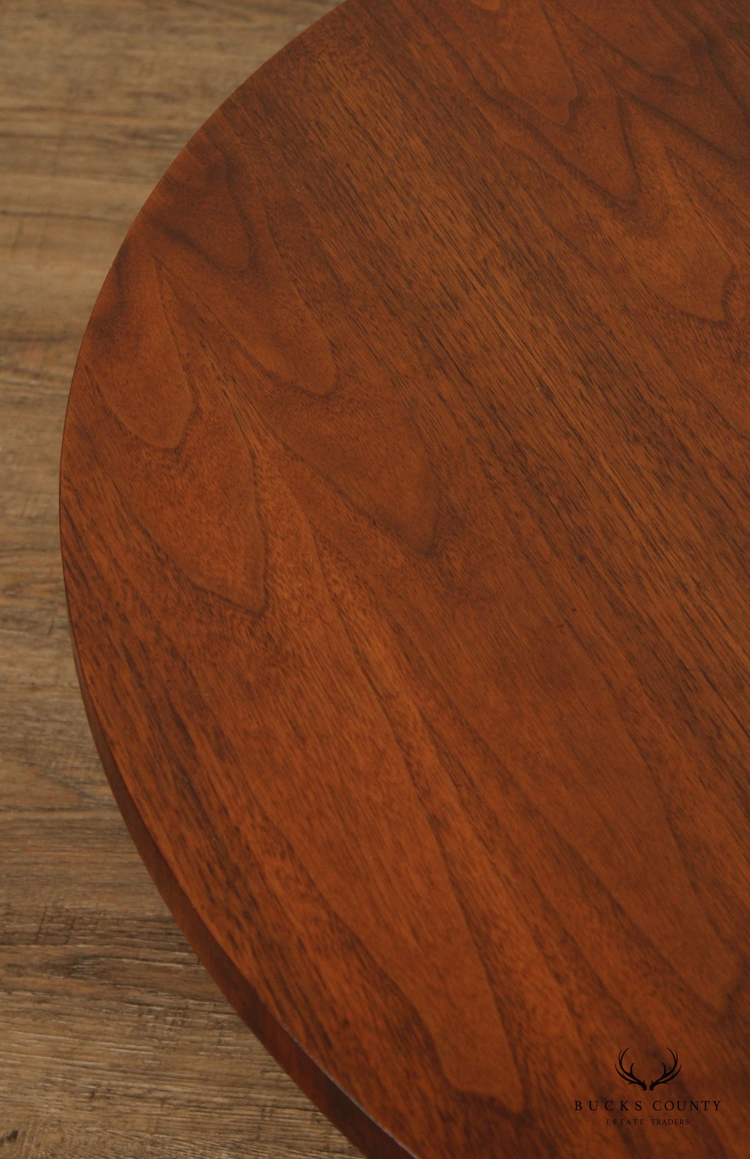 Lane Furniture Mid Century ModernRound Walnut Pedestal Coffee Table
