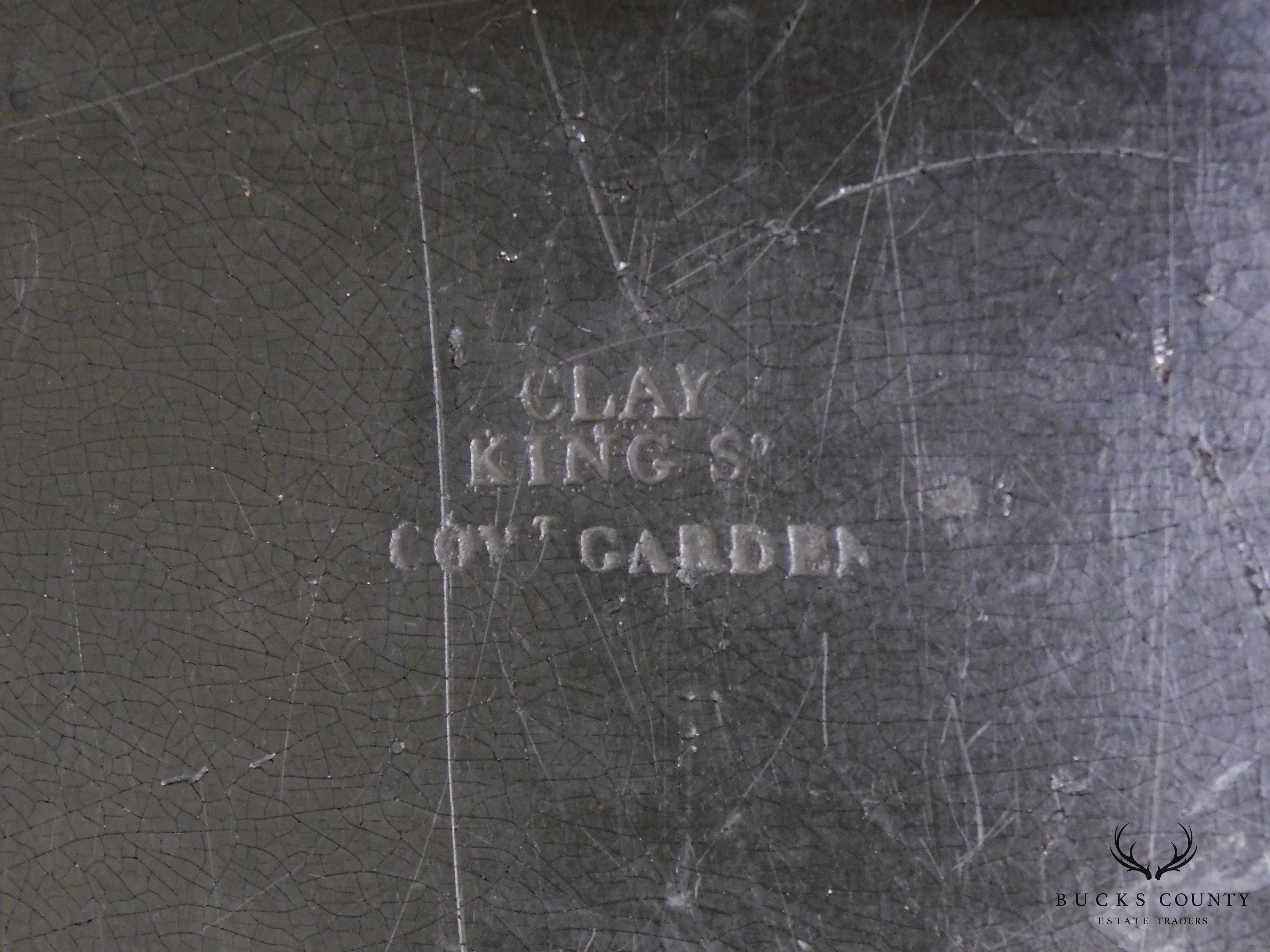 Henry Clay Antique Paper Mache Tray on Mahogany Stand 2 Georgian Butler Table