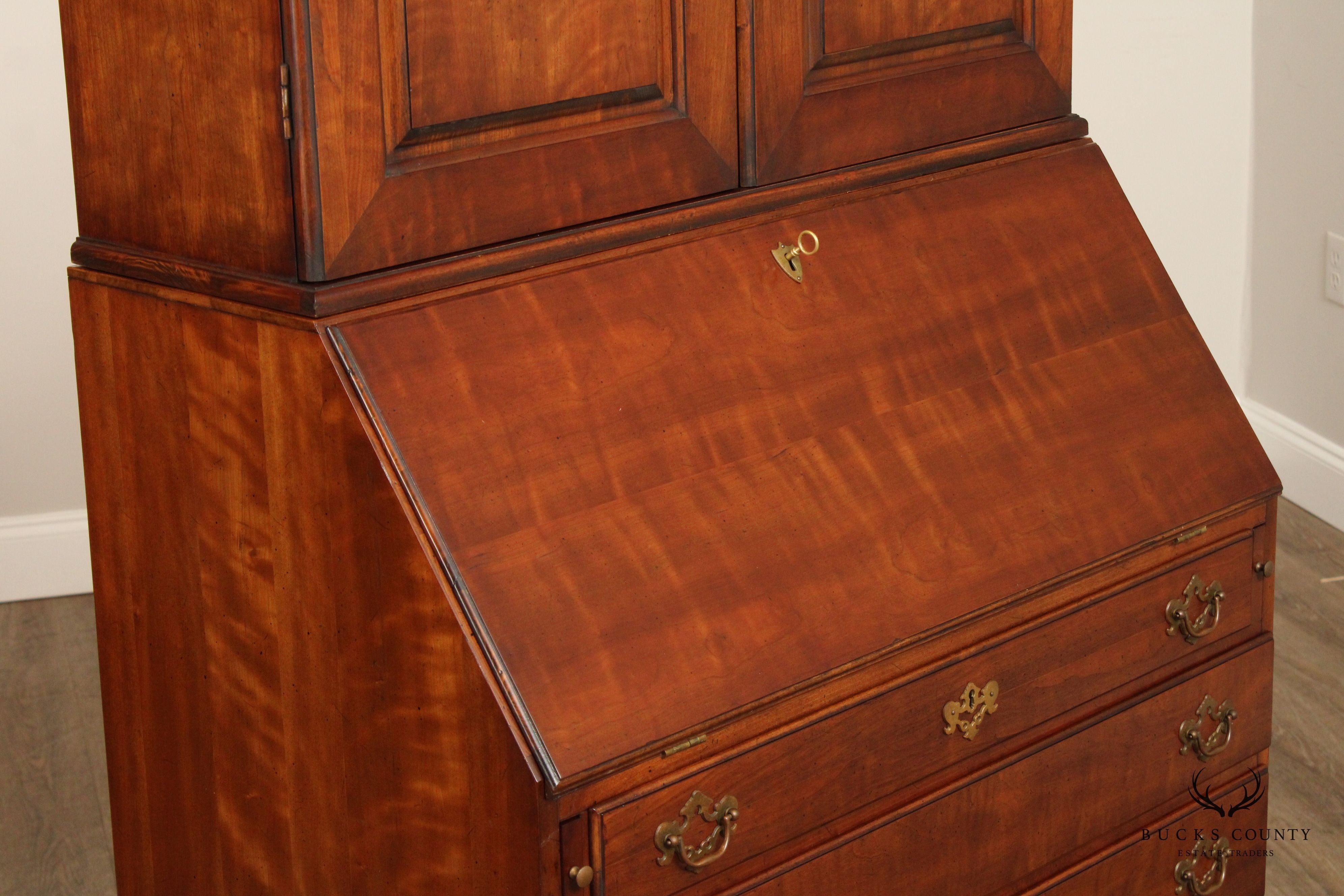 Wright Table Co. Chippendale Style Cherry Secretary Desk