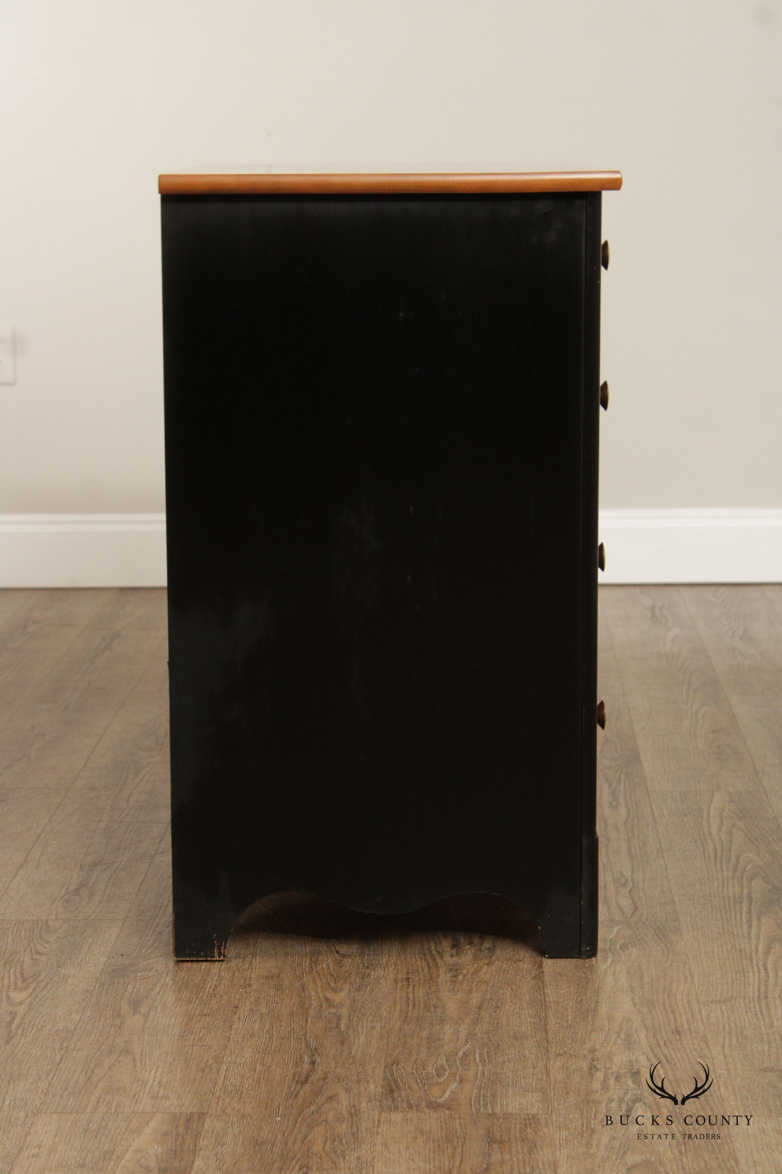 L. Hitchcock Ebonized and Stencil-Painted Chest of Drawers