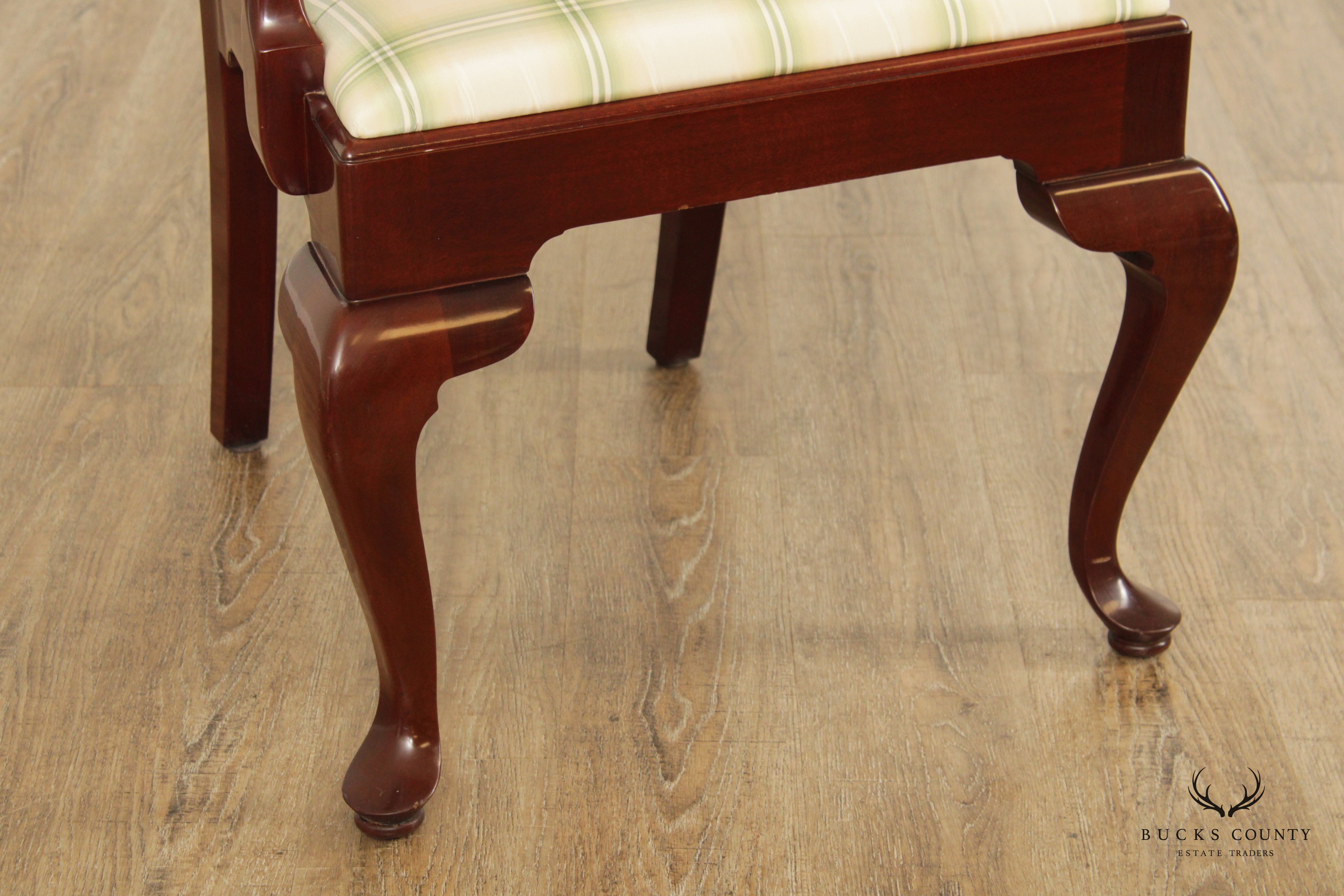Kindel Pair Parcel Gilt Pineapple Carved Mahogany Armchairs