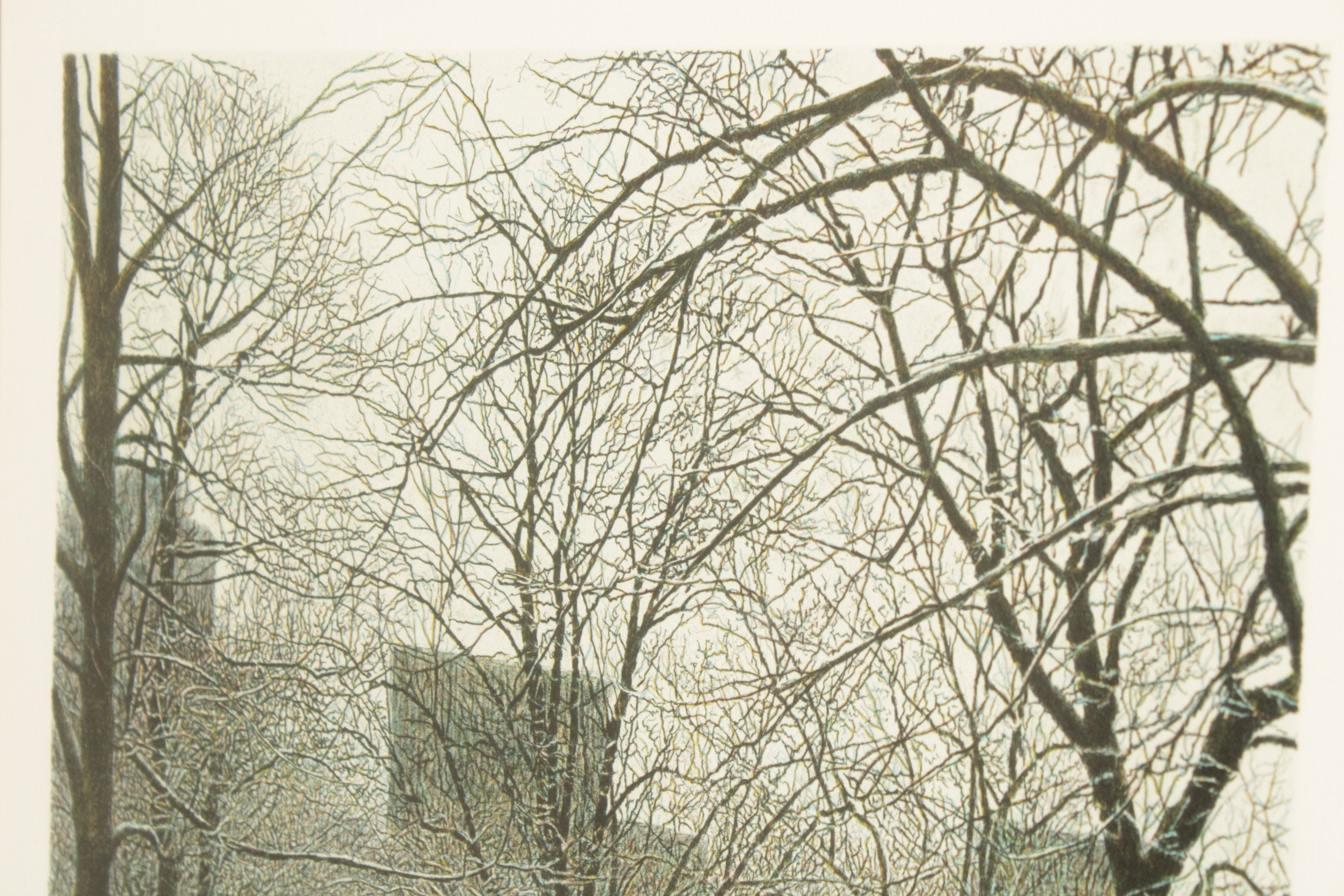 Harold Altman 'Winter Walk' Limited Edition Lithograph, Custom Framed