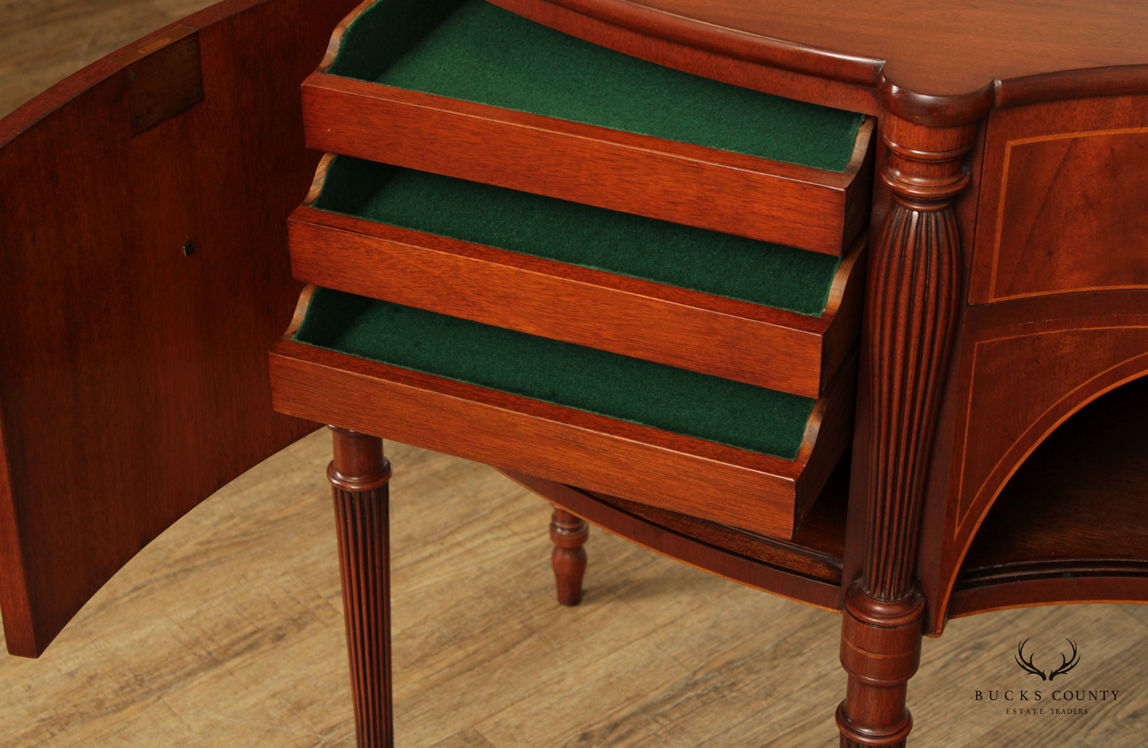 Arthur Brett Sheraton Style Serpentine Mahogany Sideboard