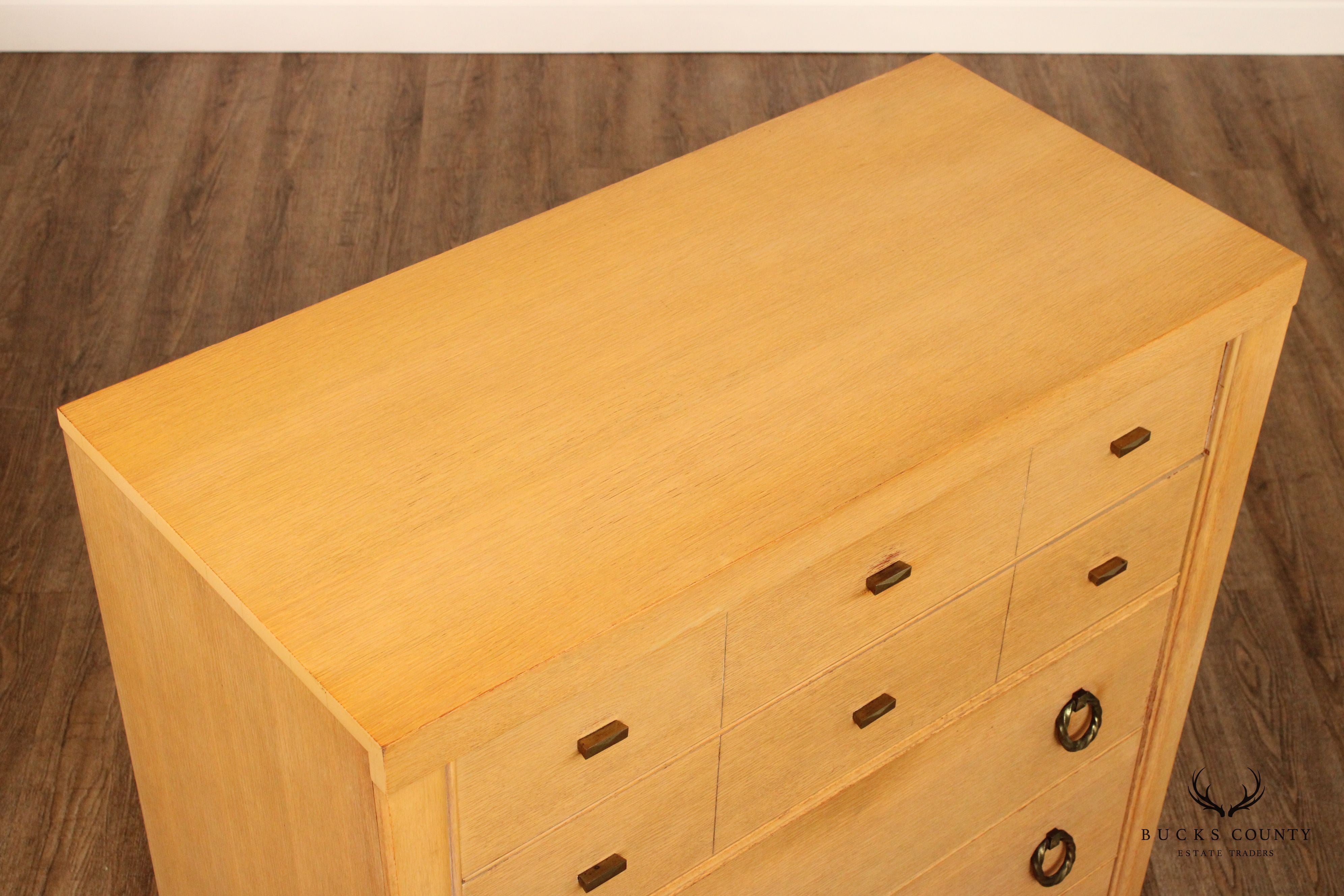 1950s Mid Century Modern Blonde Wood Chest of Drawers