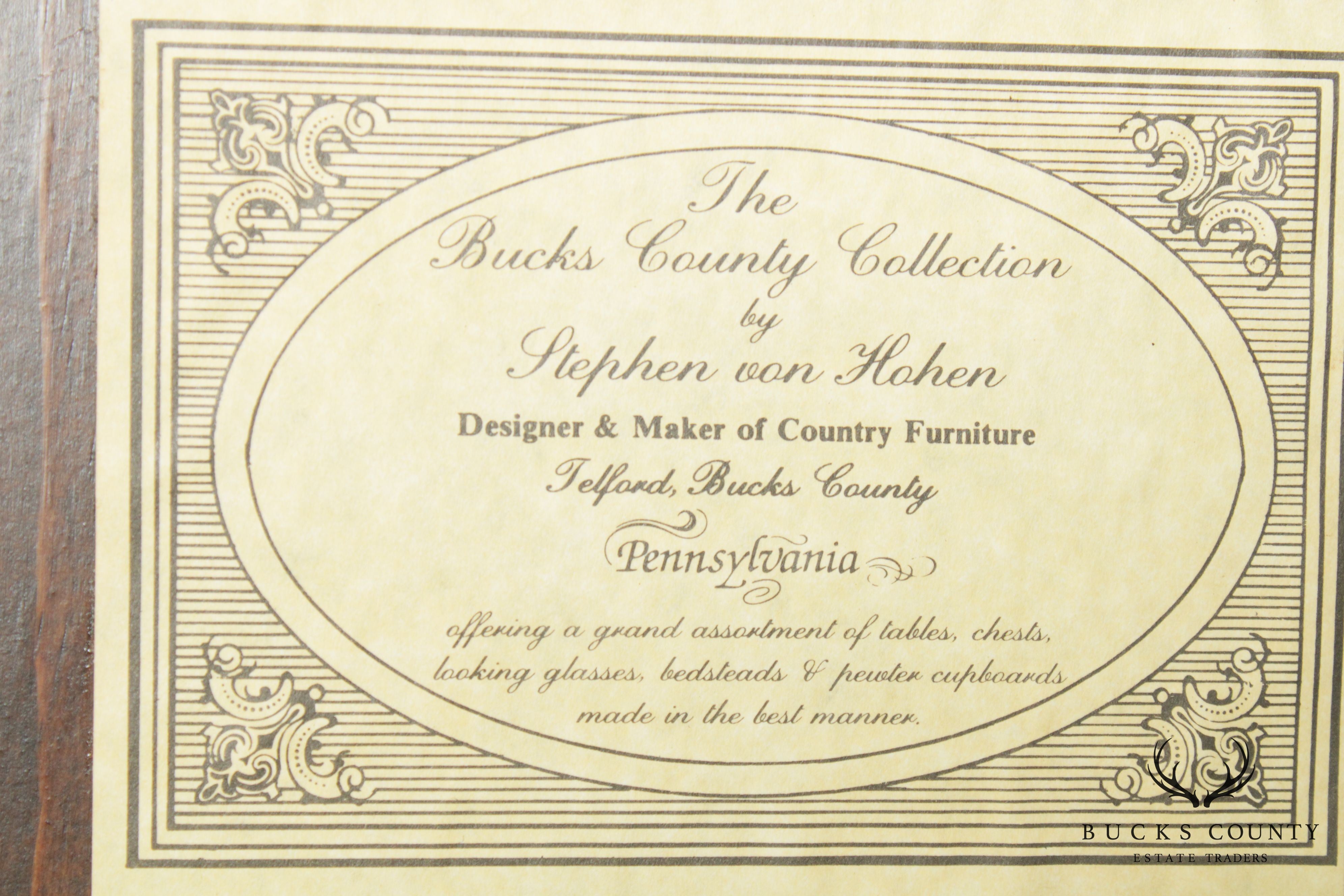 Stephen Von Hohen Bucks Country Collection Custom Pine Corner Cabinet