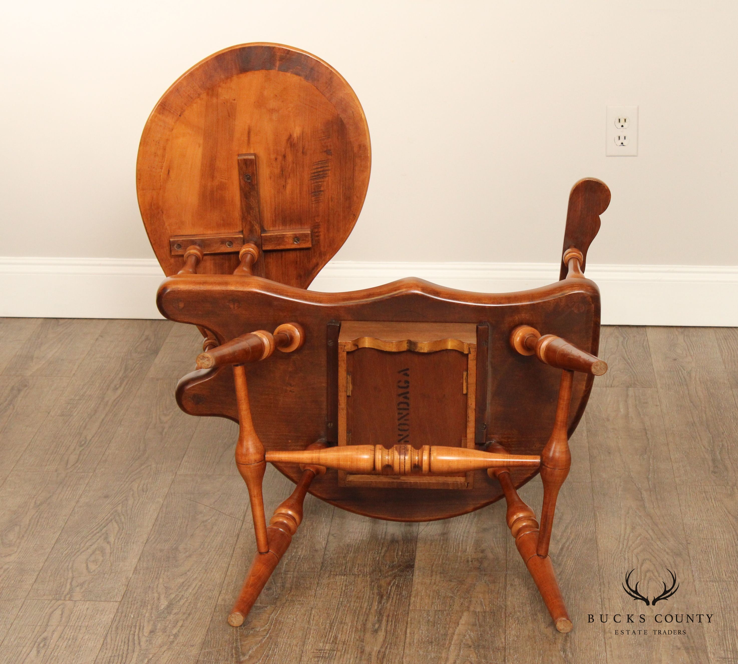 FREDERICK DUCKLOE CHERRY WINDSOR STYLE WRITING ARMCHAIR