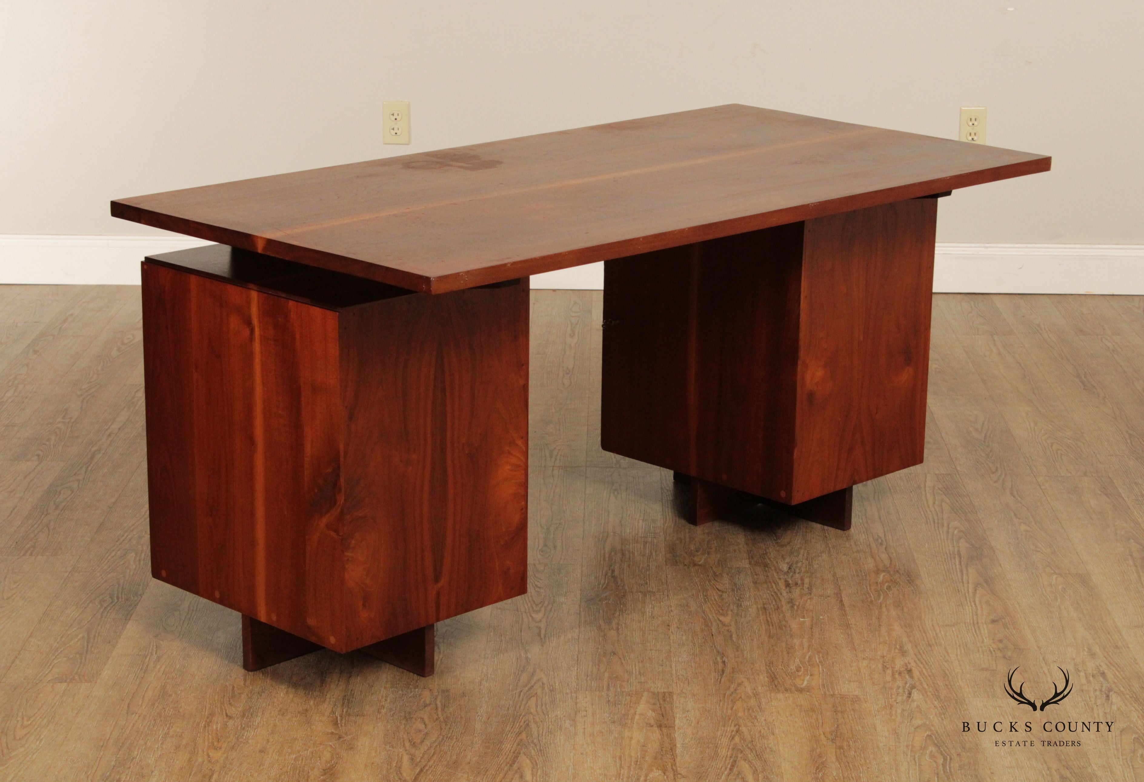 George Nakashima Studio Walnut Double Pedestal Desk