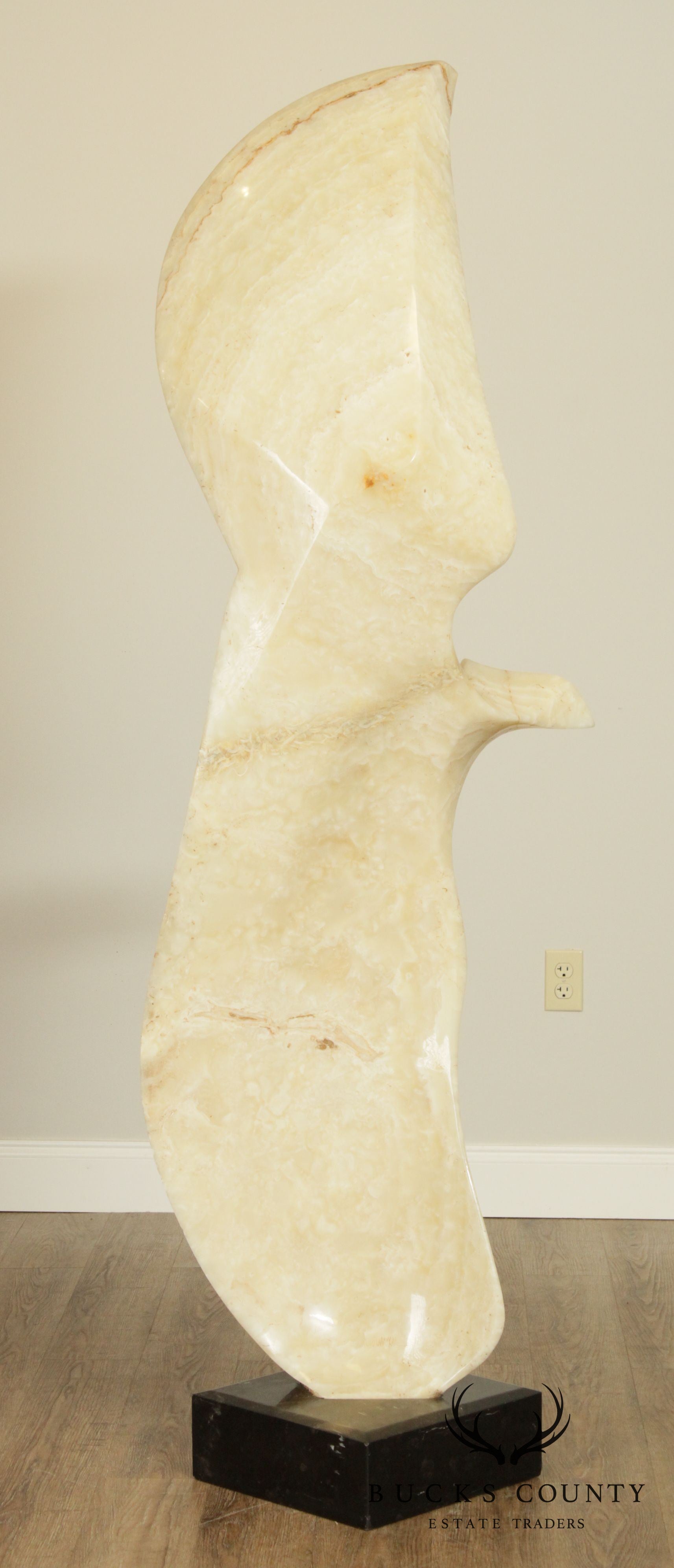 Leonardo Nierman Monumental Bird in Flight Onyx Abstract Sculpture