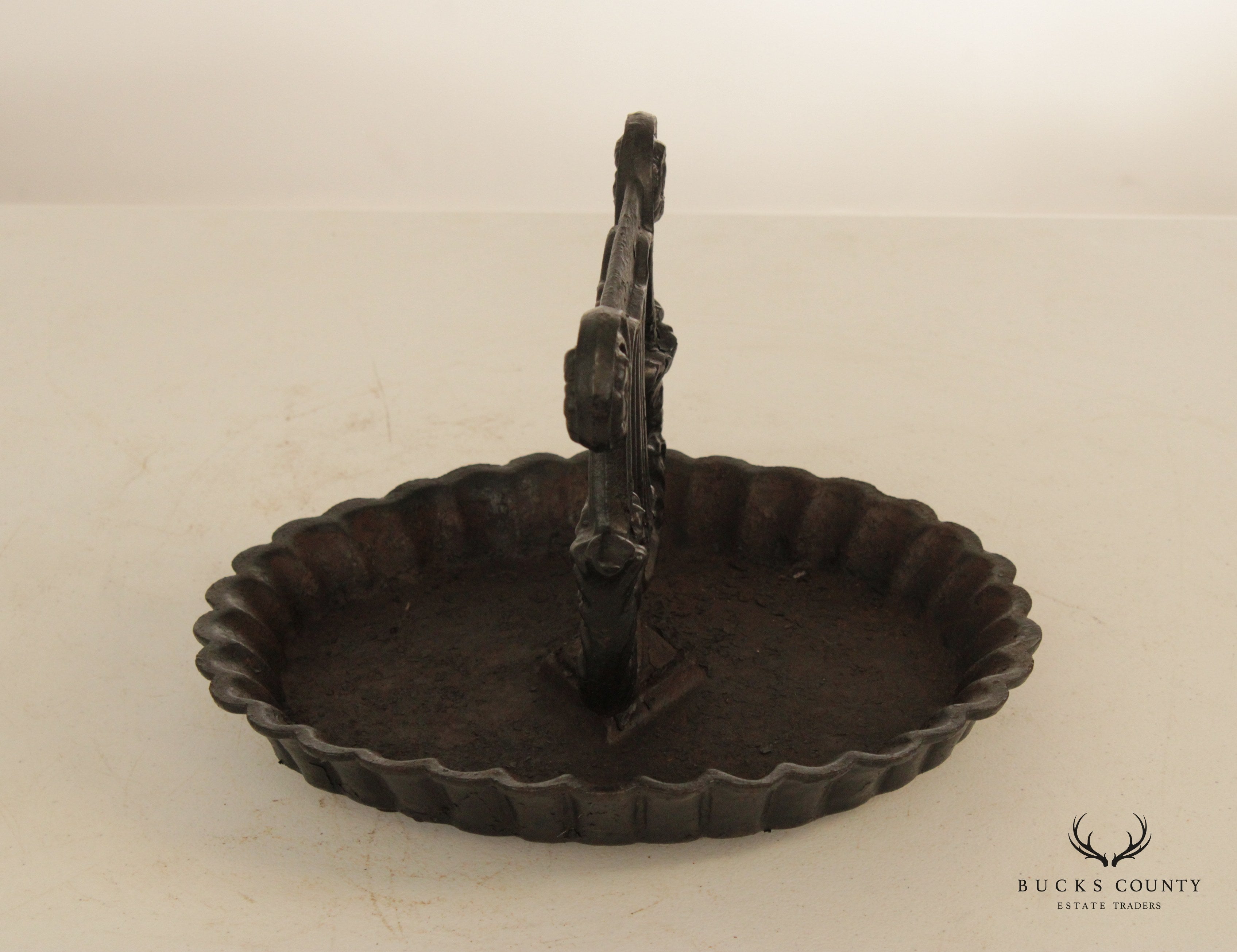 Antique Painted Cast Iron Lyre Form Boot Scraper