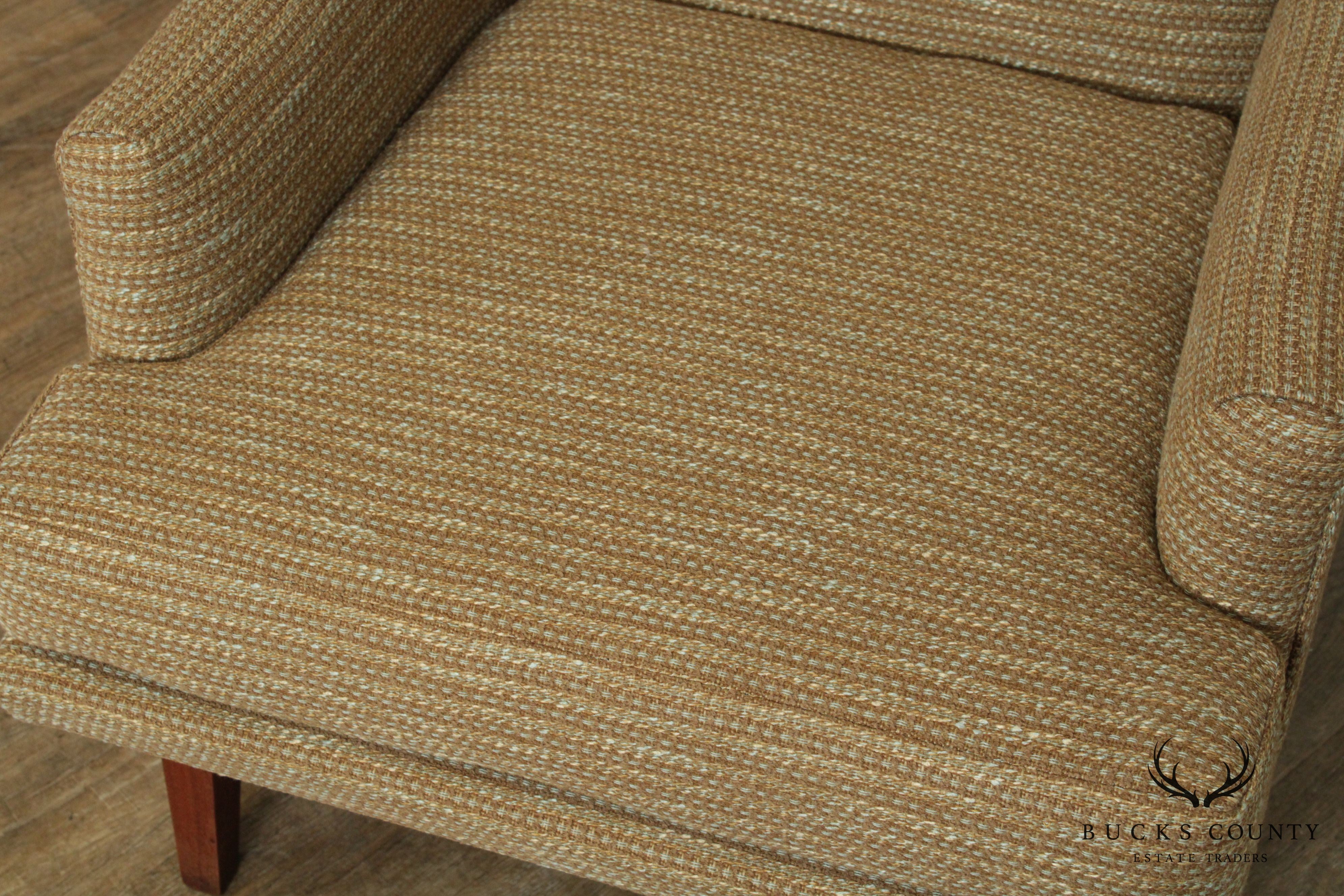 Mid Century New Hope School Walnut Upholstered Lounge Chair