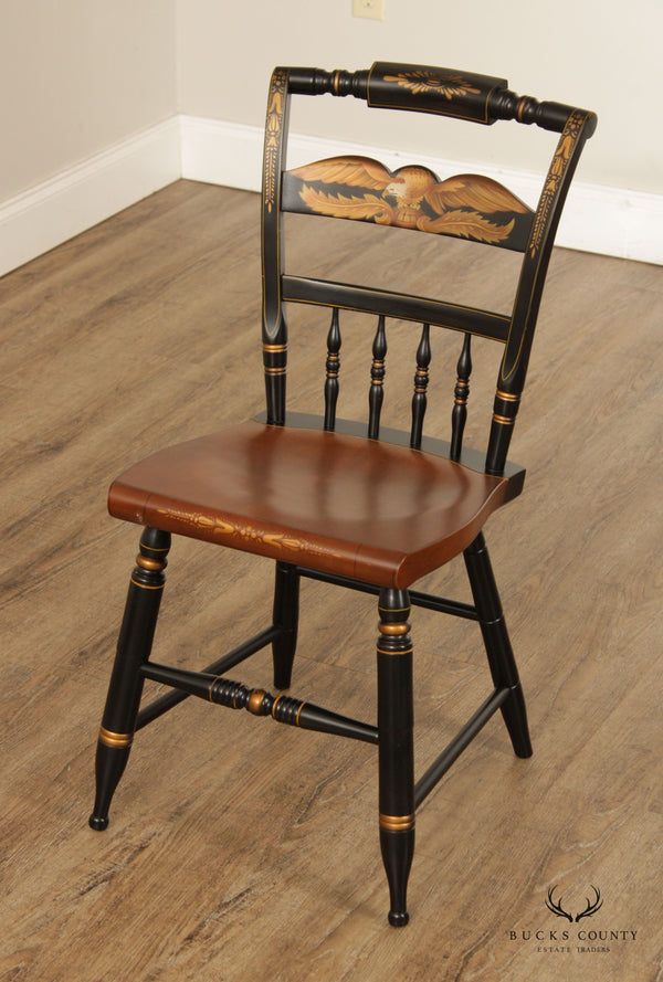 L. Hitchcock Vintage Black and Gold Painted Eagle Chair