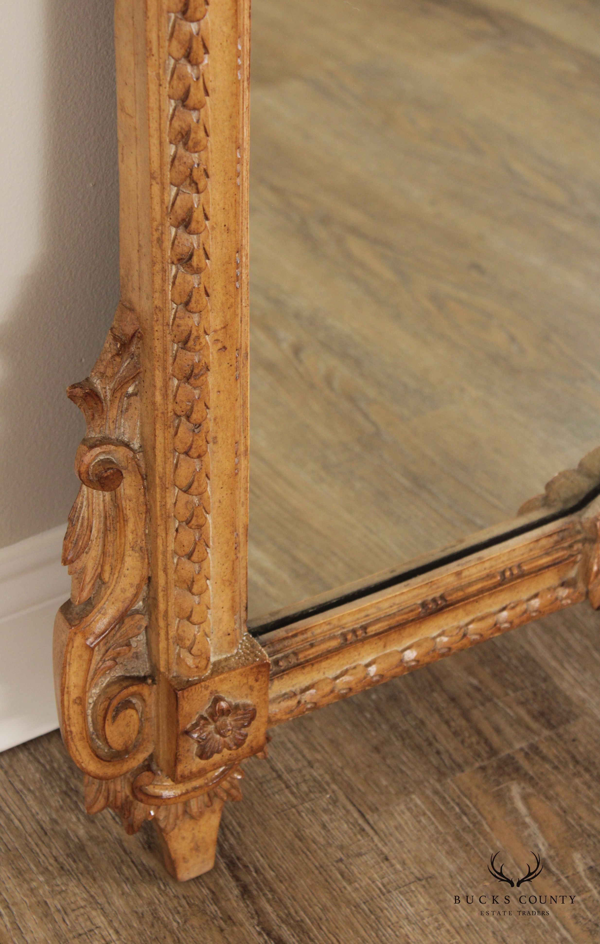 French Louis XVI Style Carved Wall Mirror