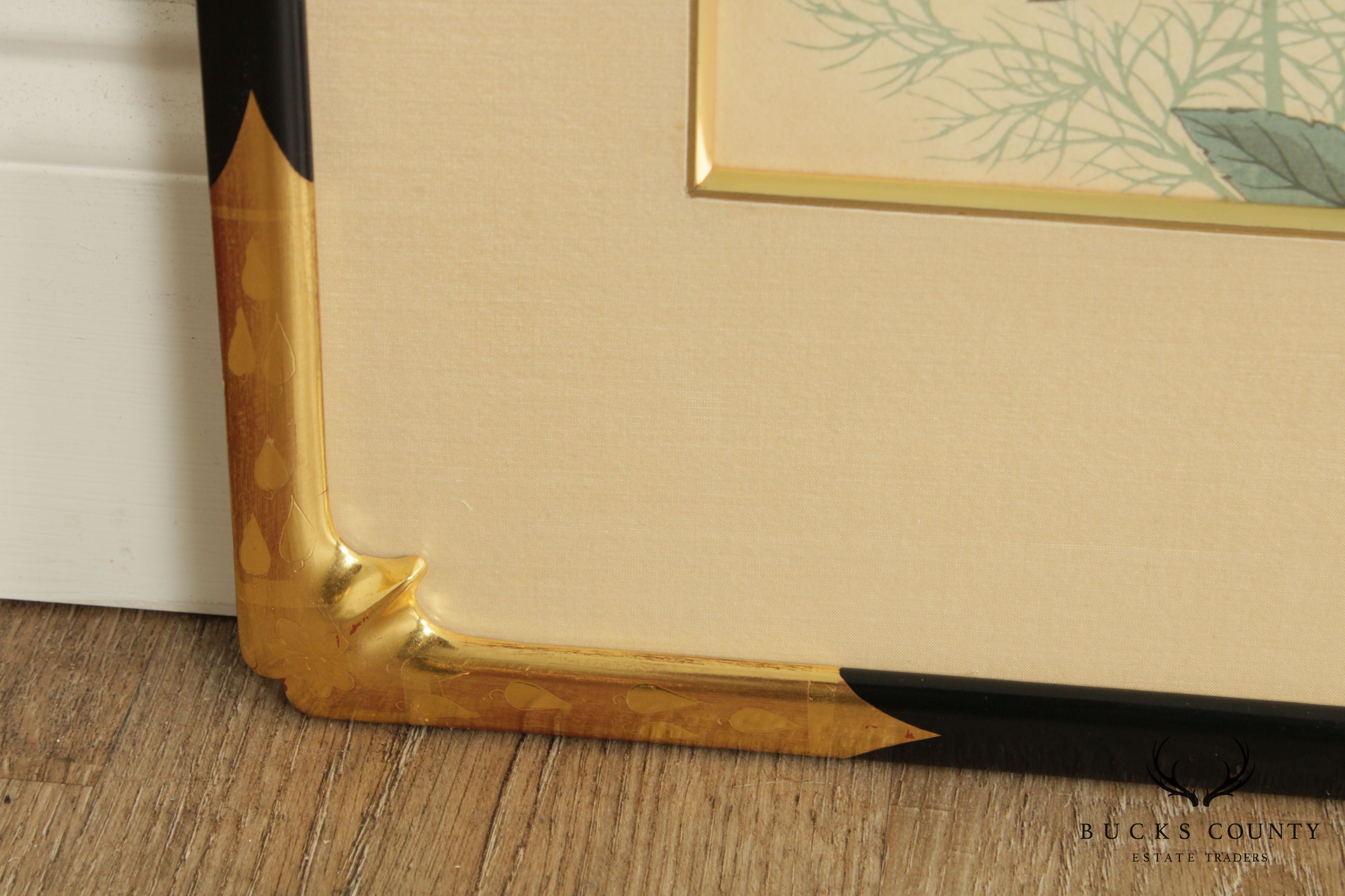 Vintage Asian Style Custom Framed Floral Print