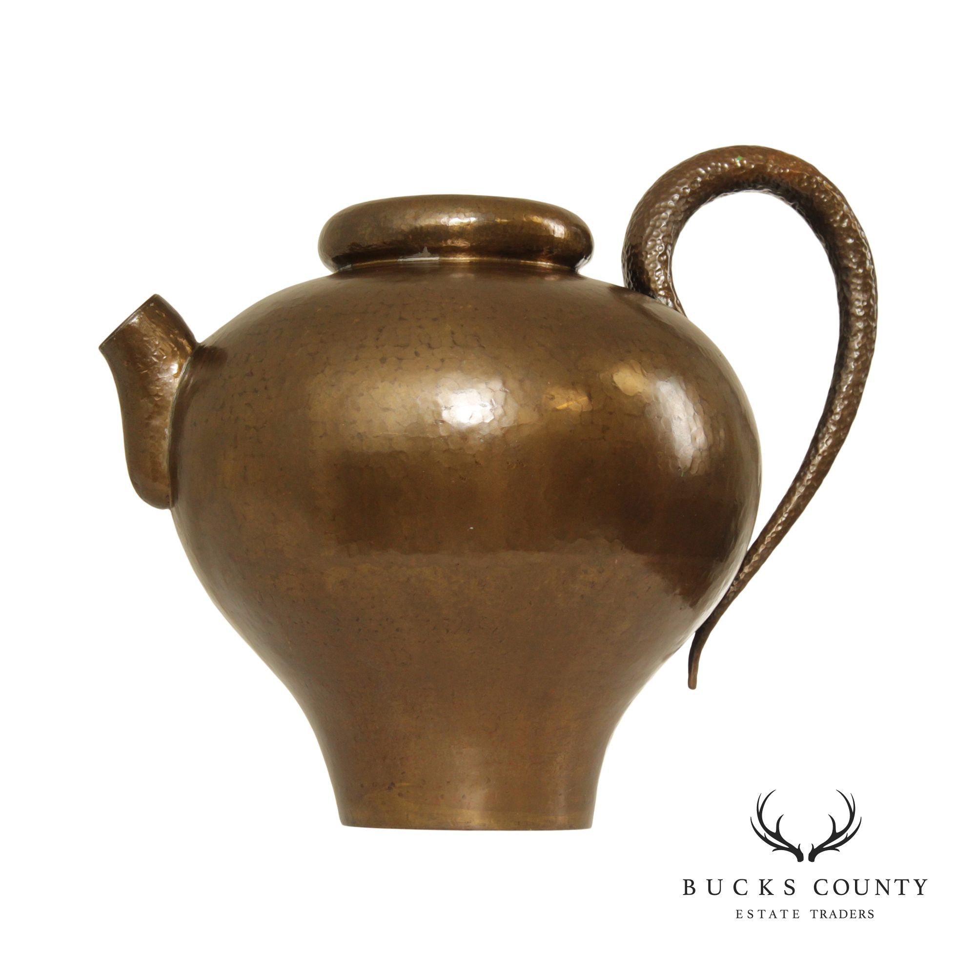 Egidio Casagrande Hand Hammered Copper Pitcher or Ewer