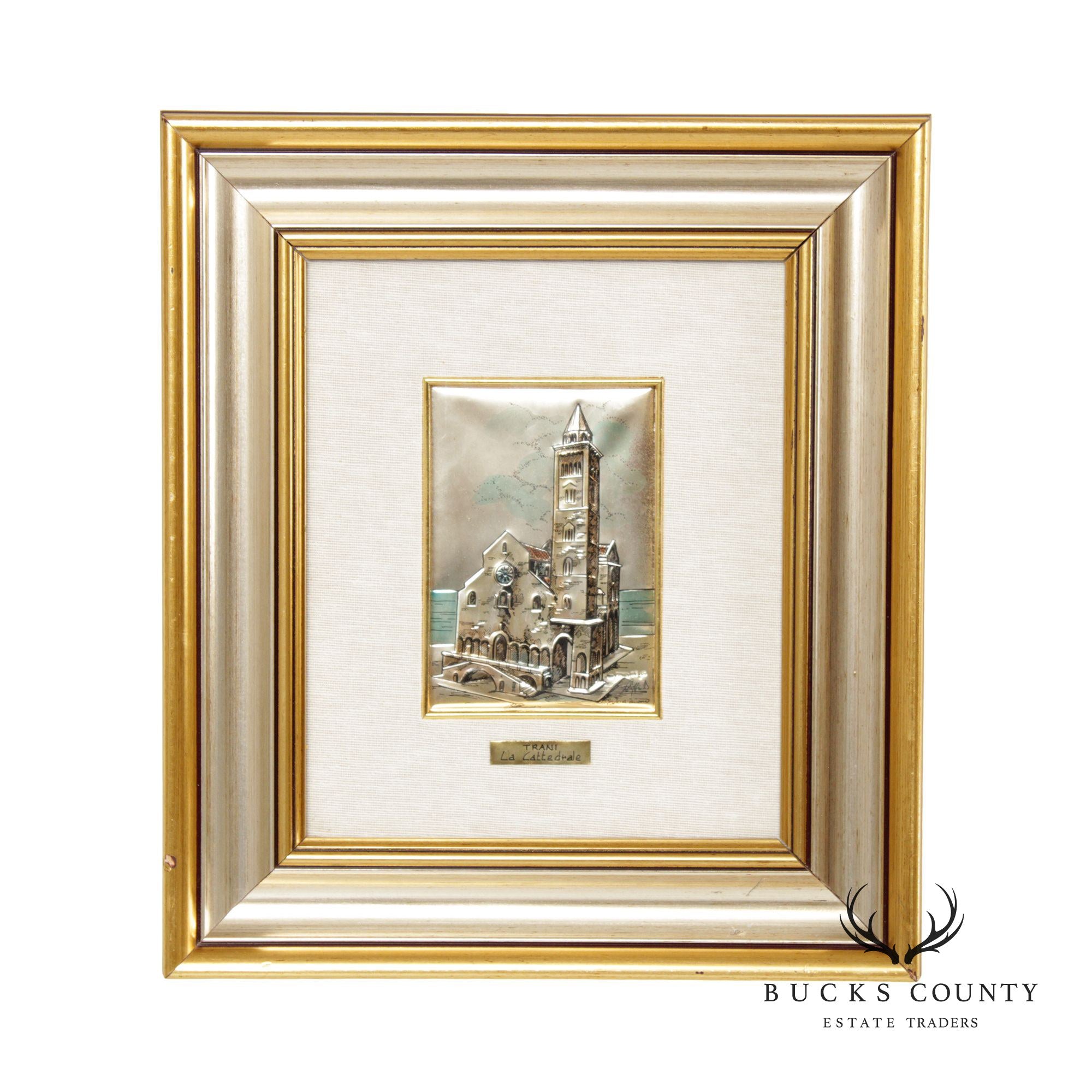 Italian 'La Cattedrale, Trani' Sterling Silver Relief Wall Art