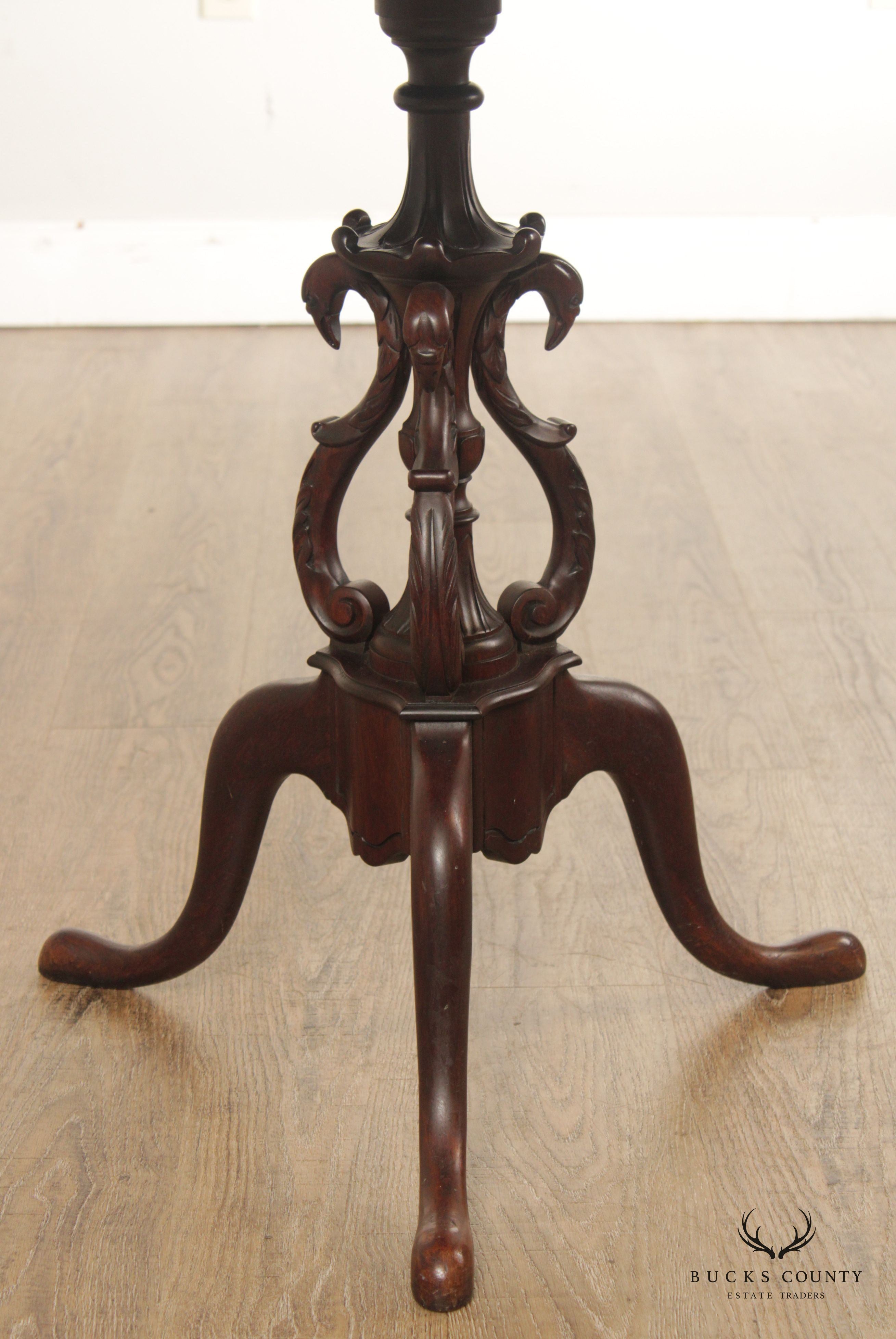 Antique Edwardian Mahogany Pedestal Side Table