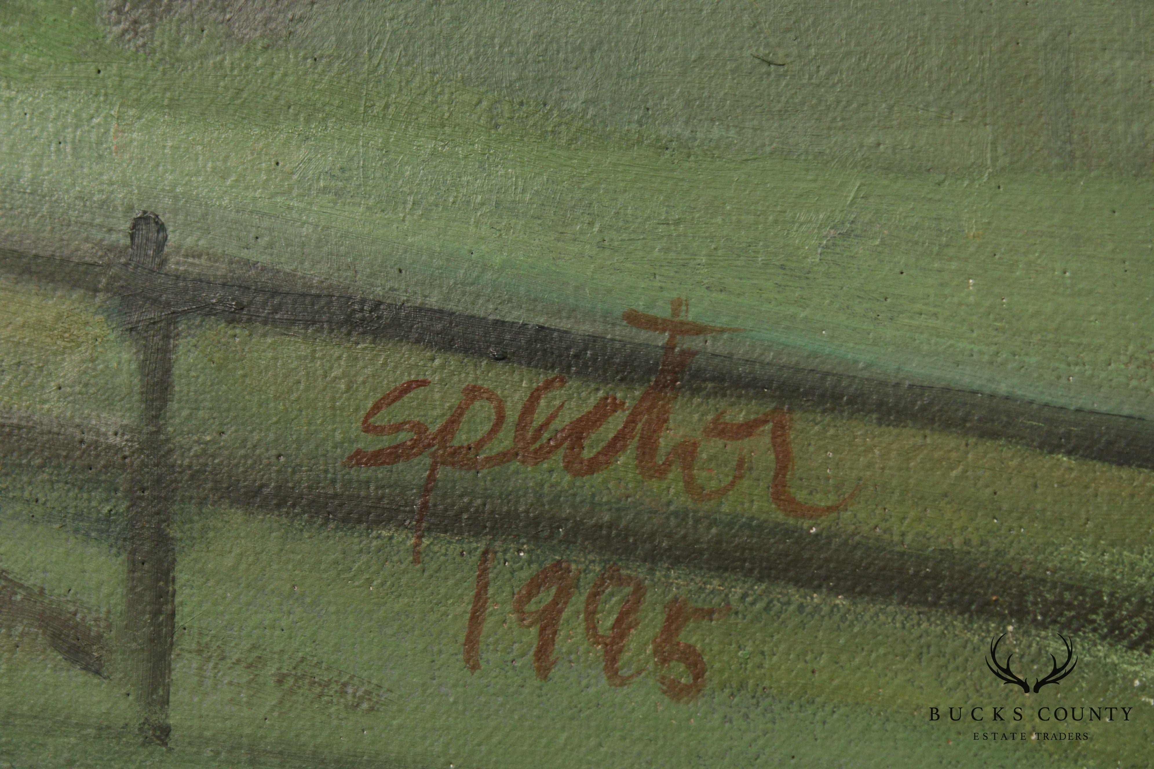 Dori Spector 'Farm House Landscape' Original Oil Painting