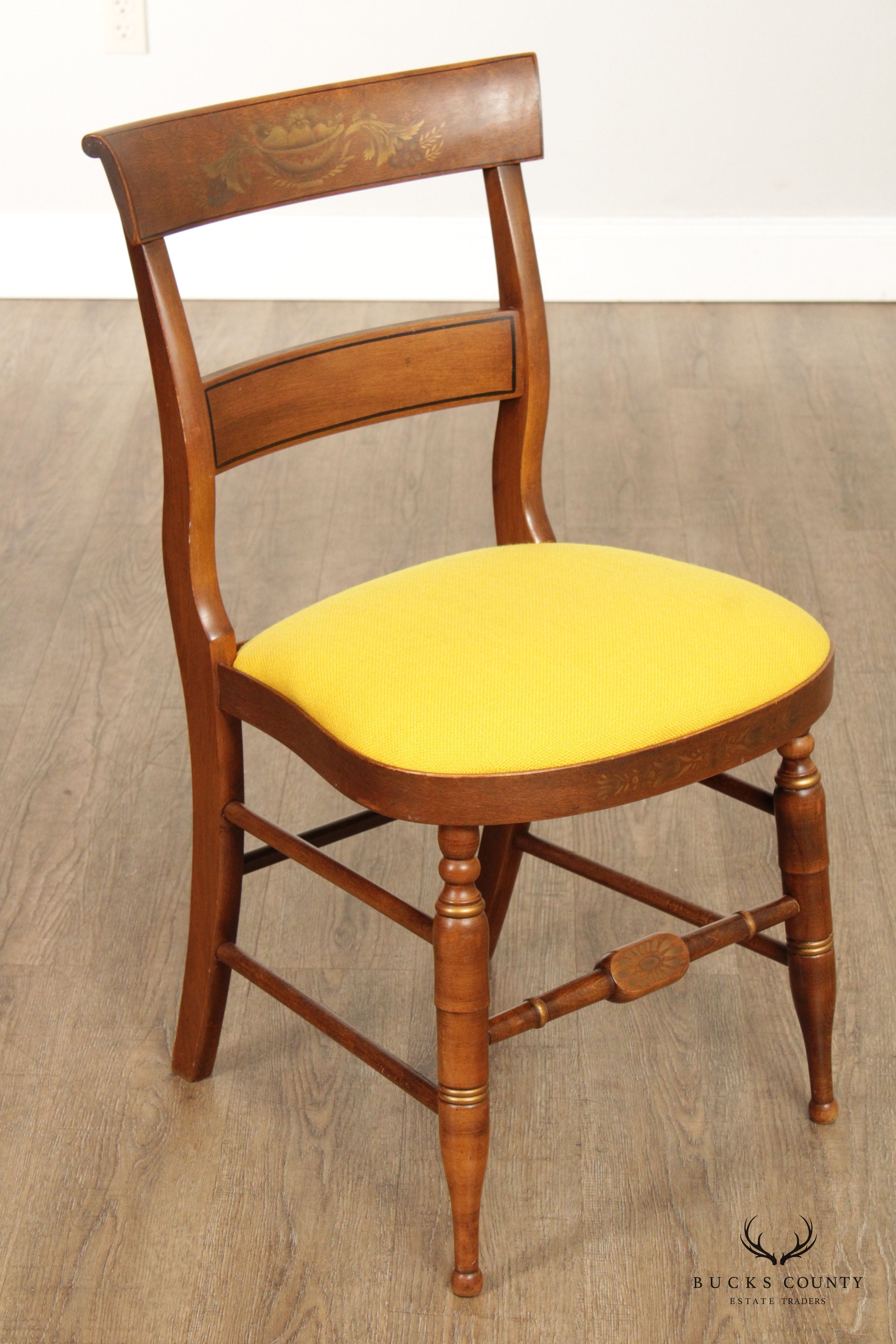 L. Hitchcock Early American Style Floral Stencil-Decorated Chair