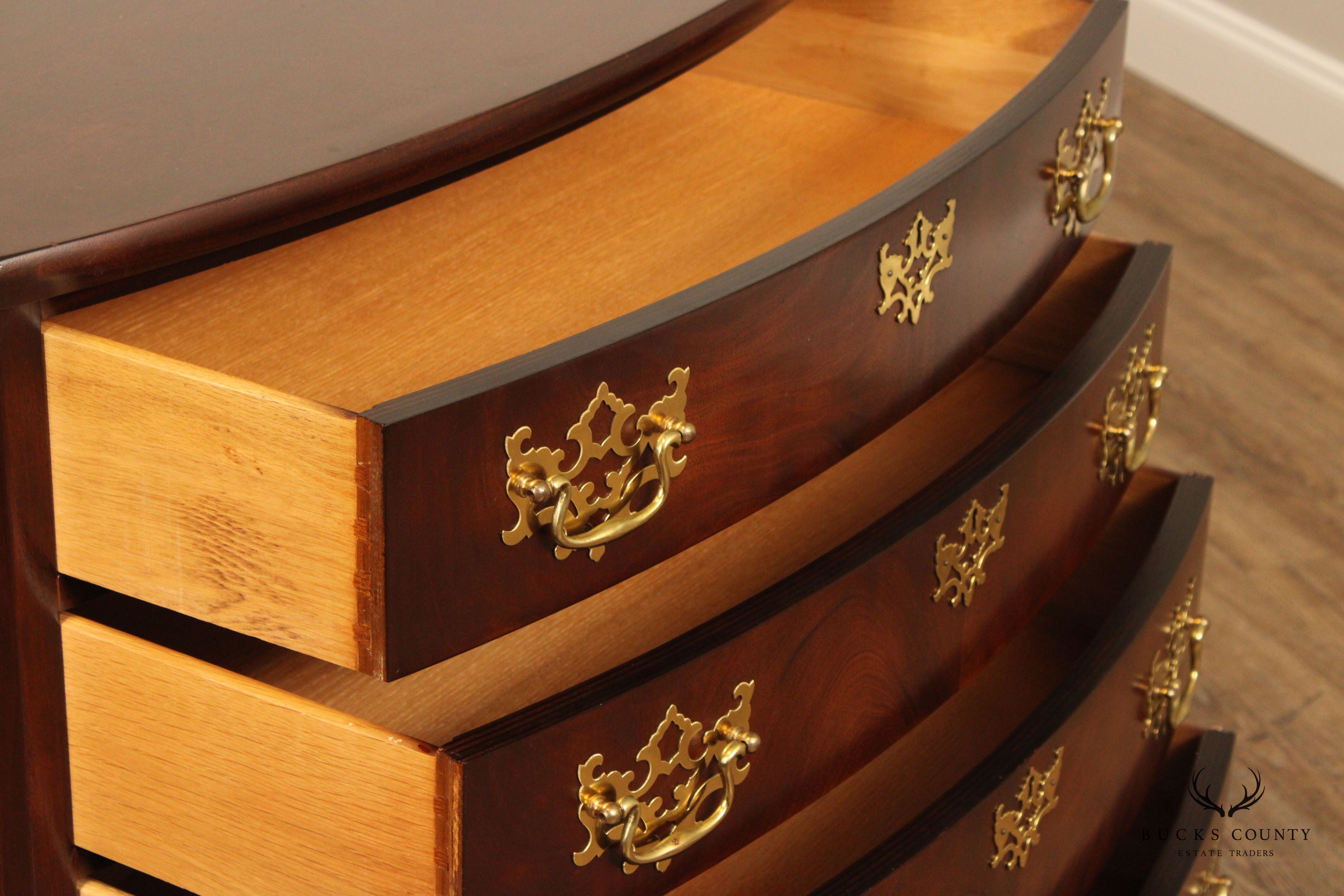 Madison Square Chippendale Style Mahogany Bowfront Bachelor's Chest