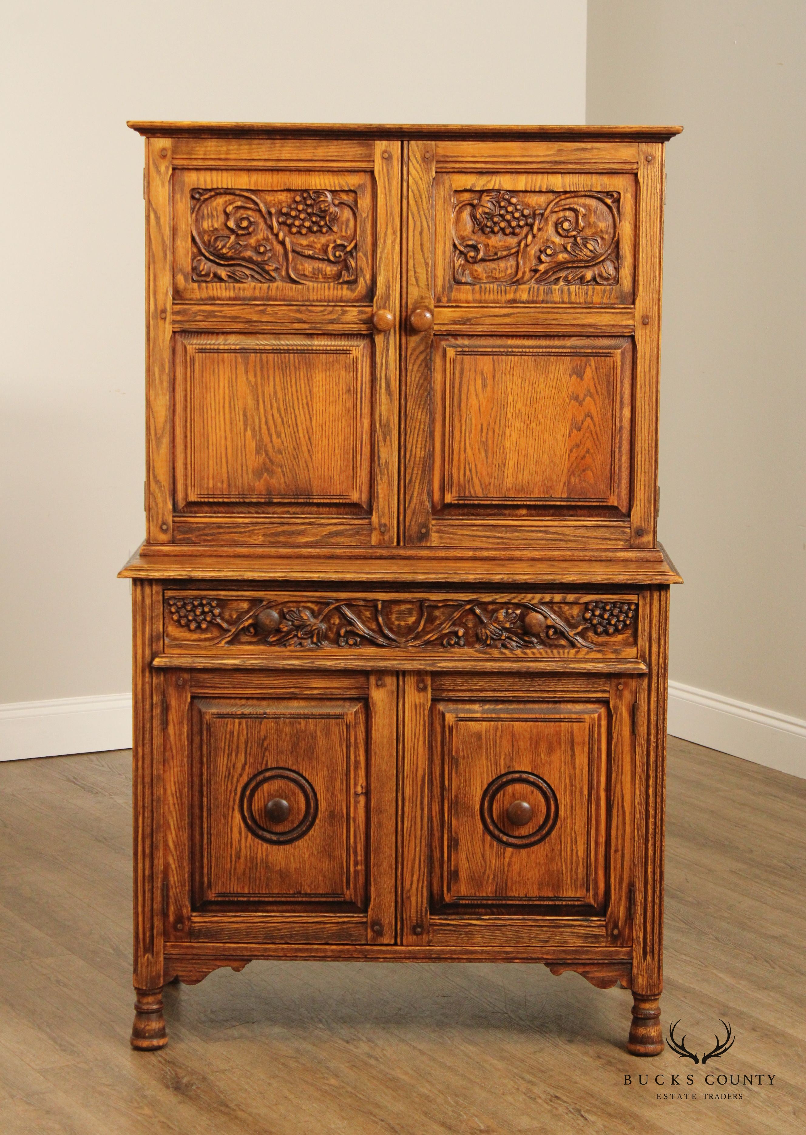 Jamestown Lounge Co. Feudal Oak Storage Cupboard Hutch