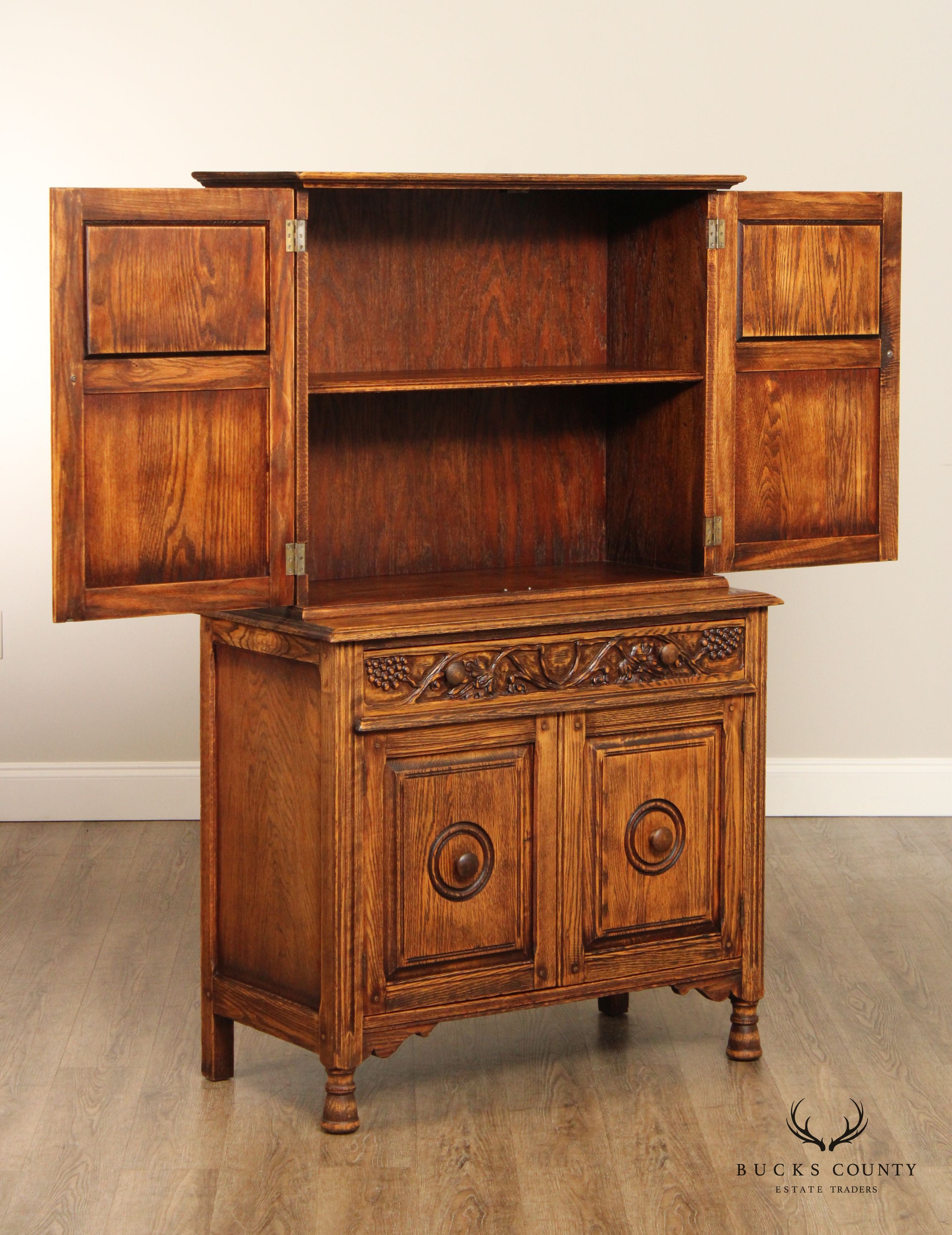 Jamestown Lounge Co. Feudal Oak Storage Cupboard Hutch