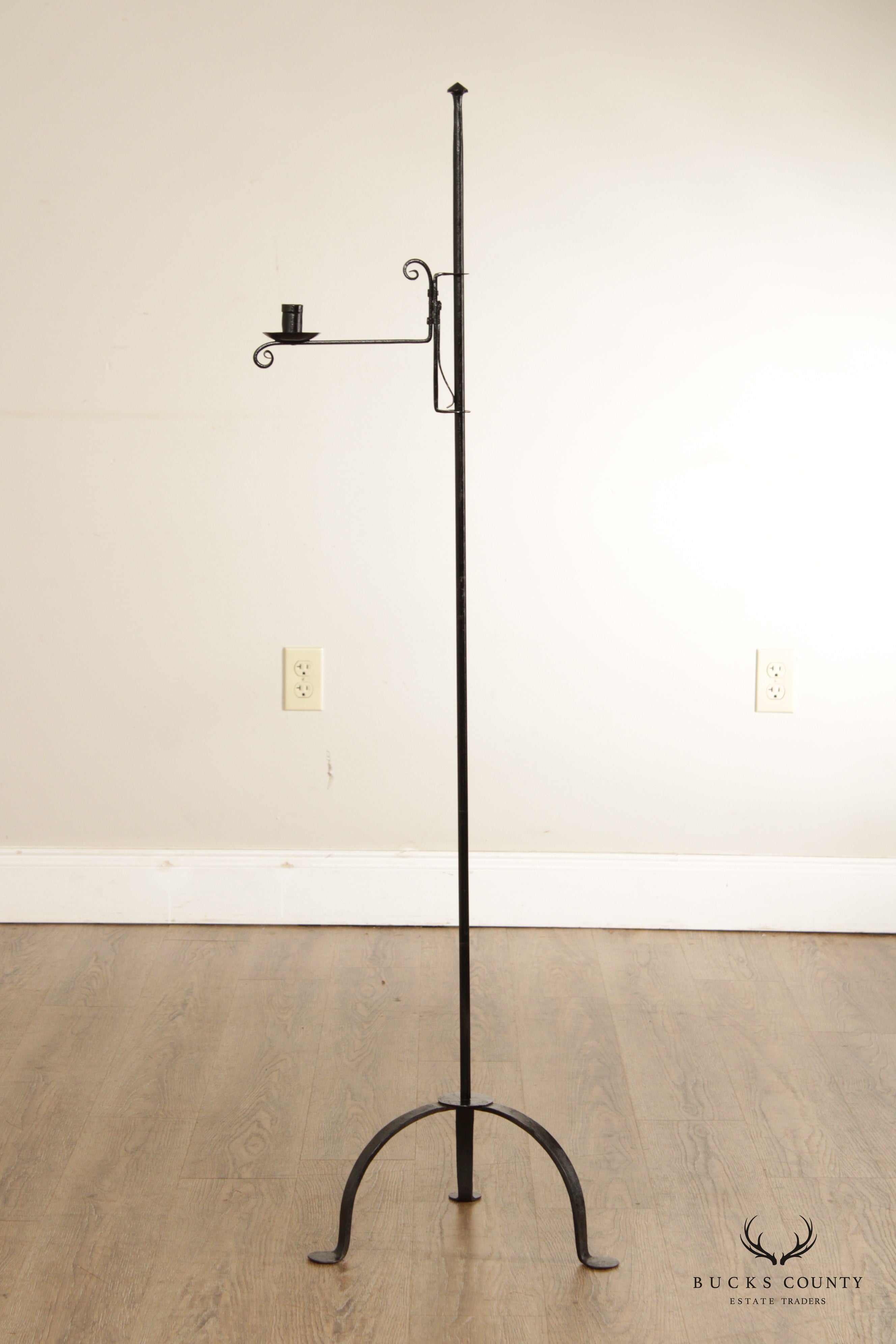 Hand Wrought Iron Adjustable Candle Stand