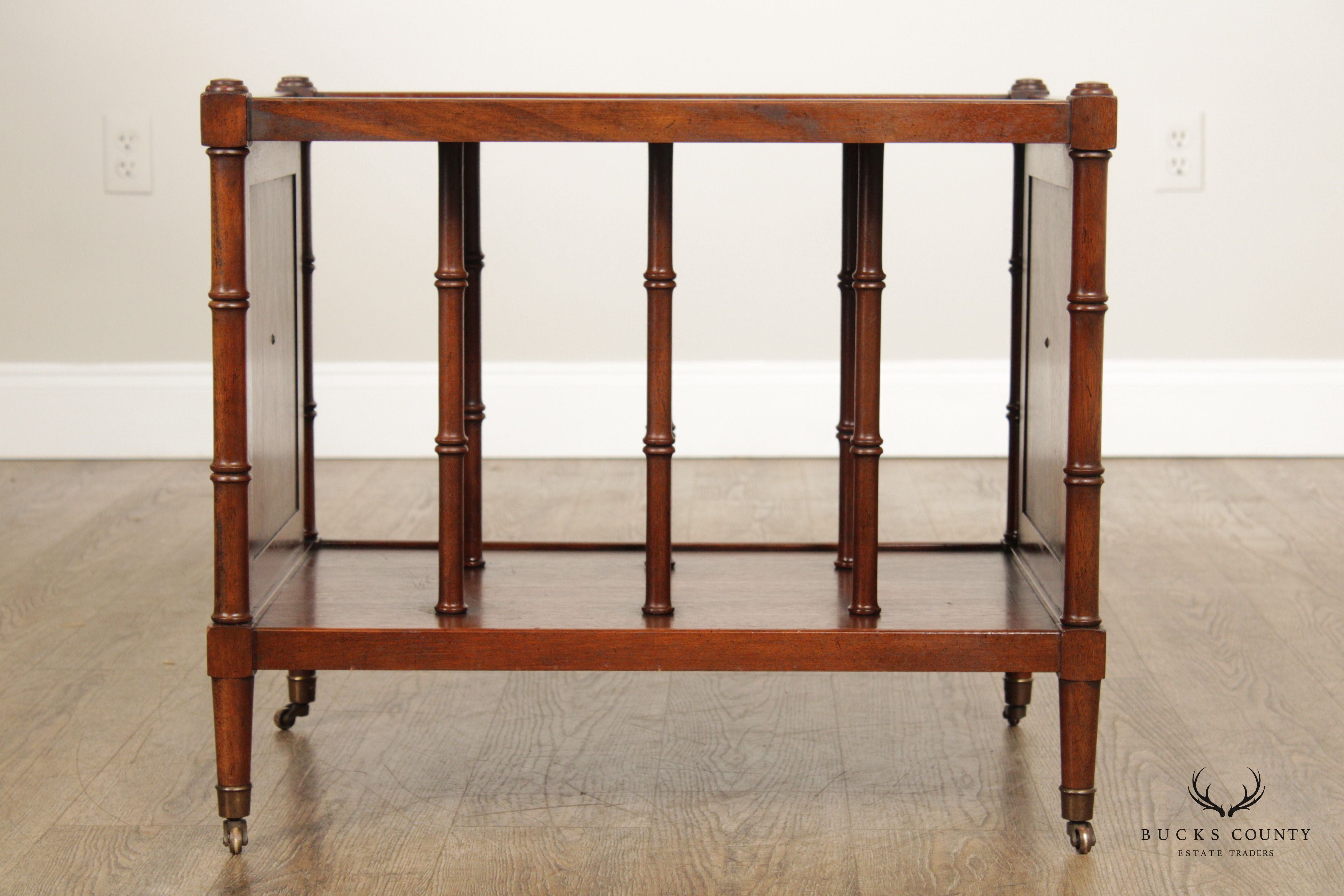 English Regency Style Mahogany Magazine Stand Side Table