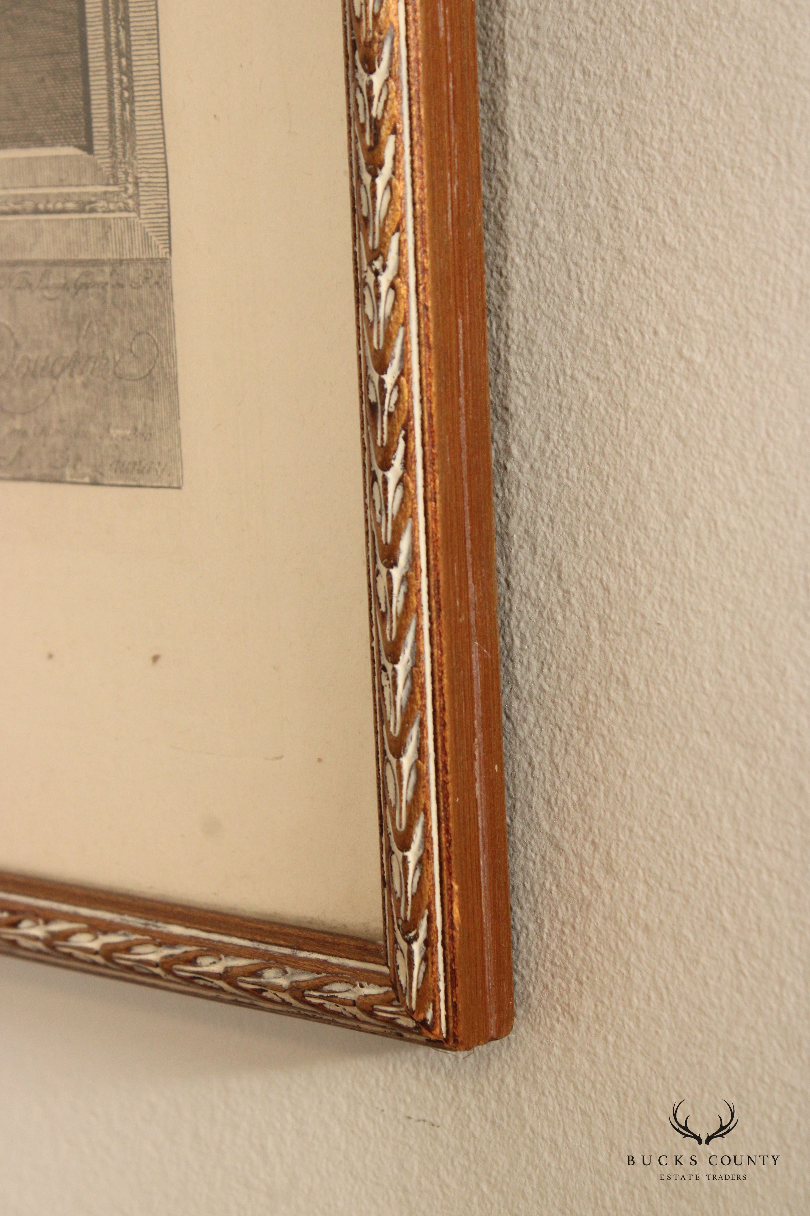 Antique French Pair Colored Engravings, After Nicolas de Launay