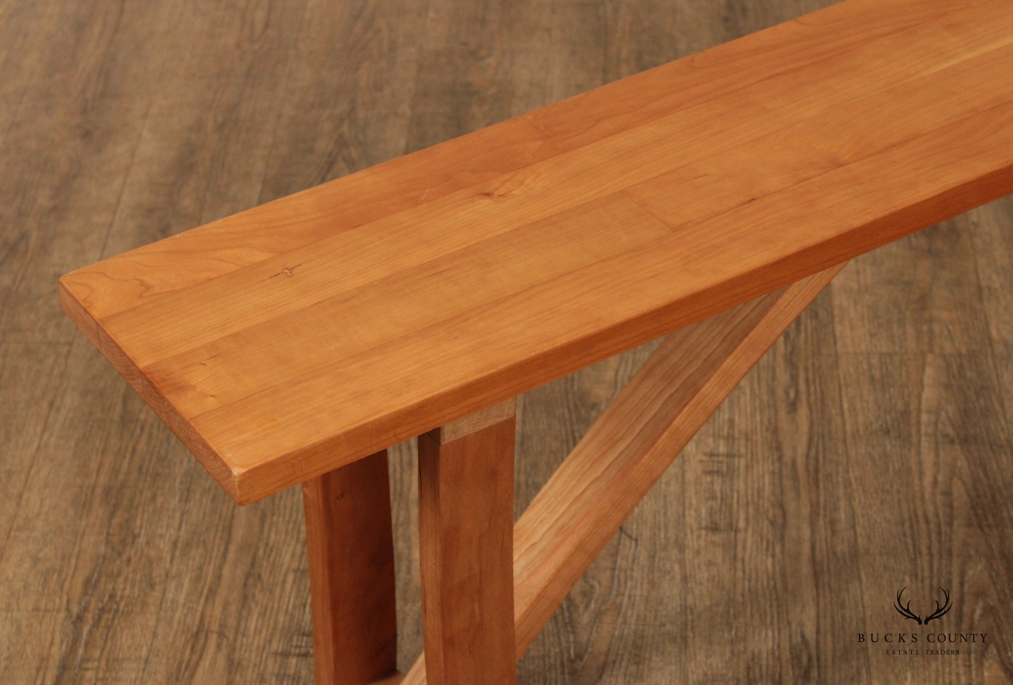 Hand Crafted Live Edge Cherry Farmhouse Dining Table with Benches