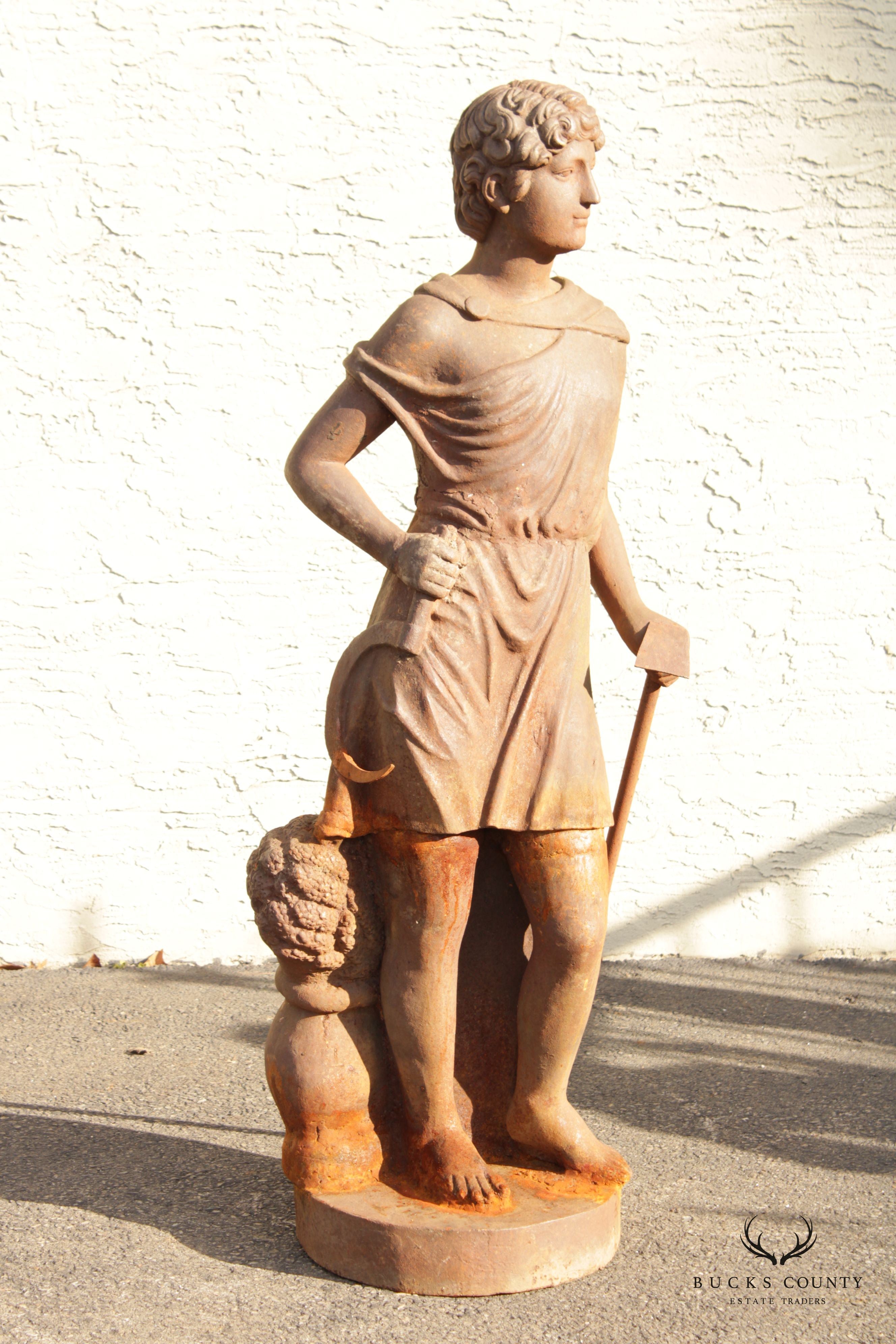 Classical Style Figural Life-Size Cast Iron Garden Statue