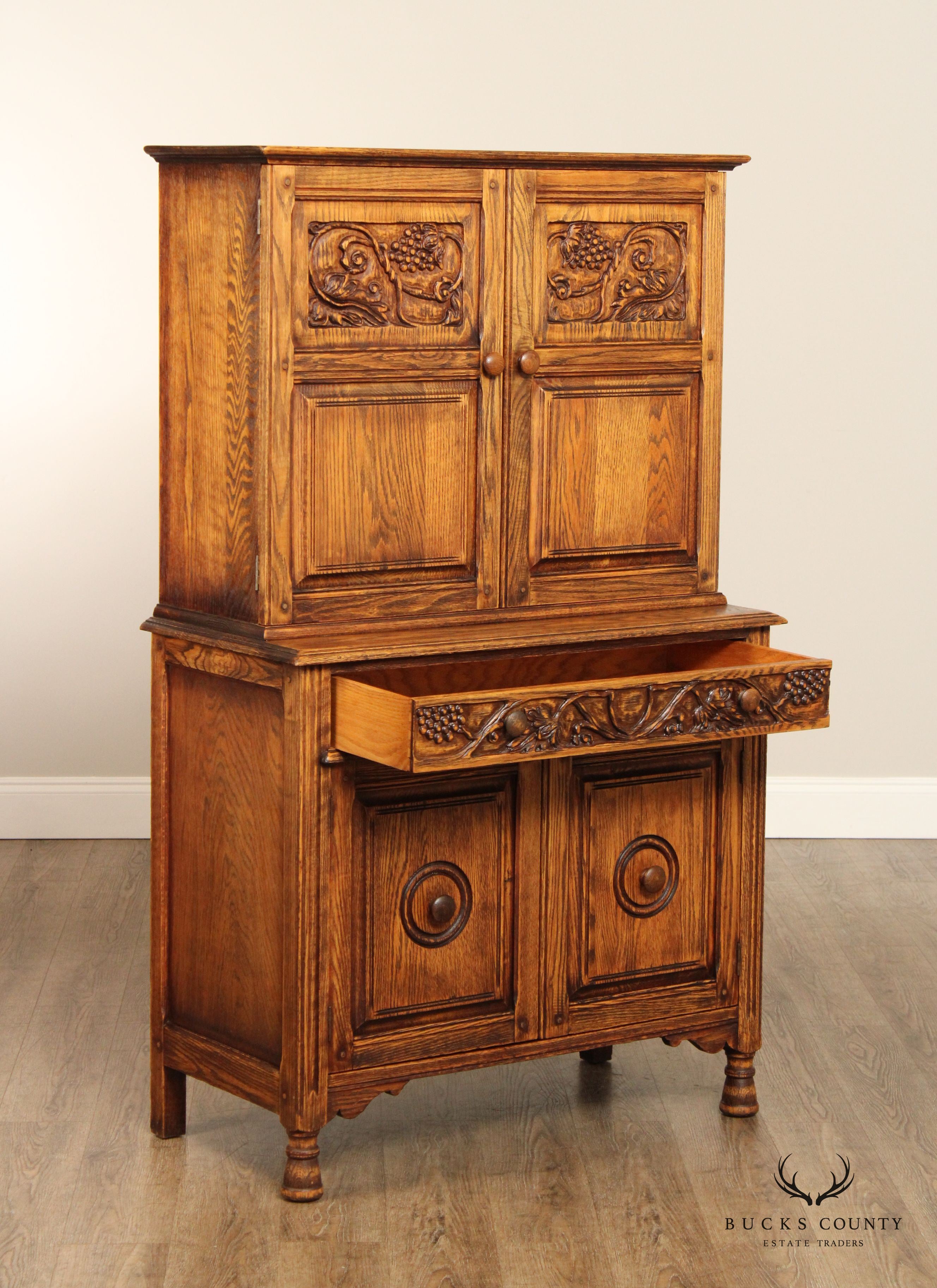 Jamestown Lounge Co. Feudal Oak Storage Cupboard Hutch