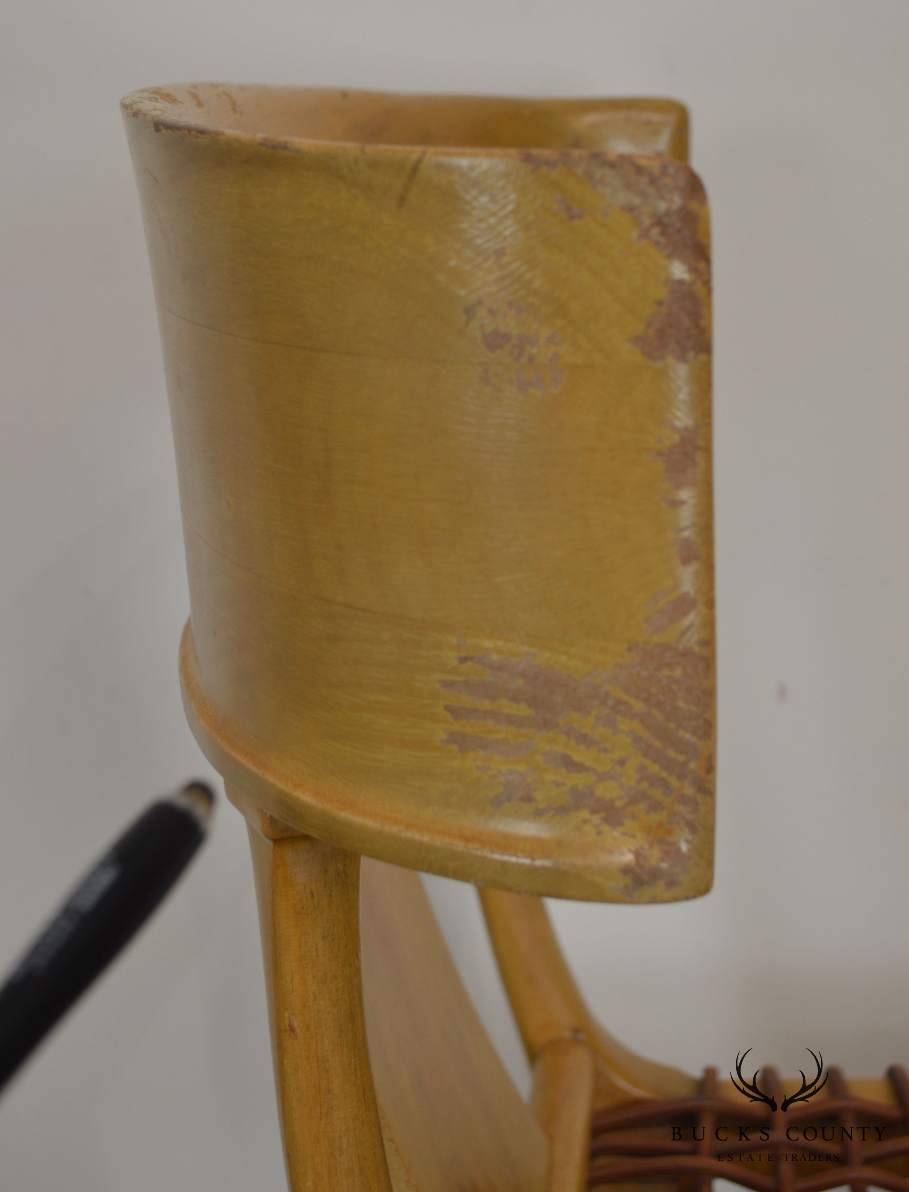 T. H. Robsjohn Gibbings Saridis of Athens Walnut & Leather Klismos Chair