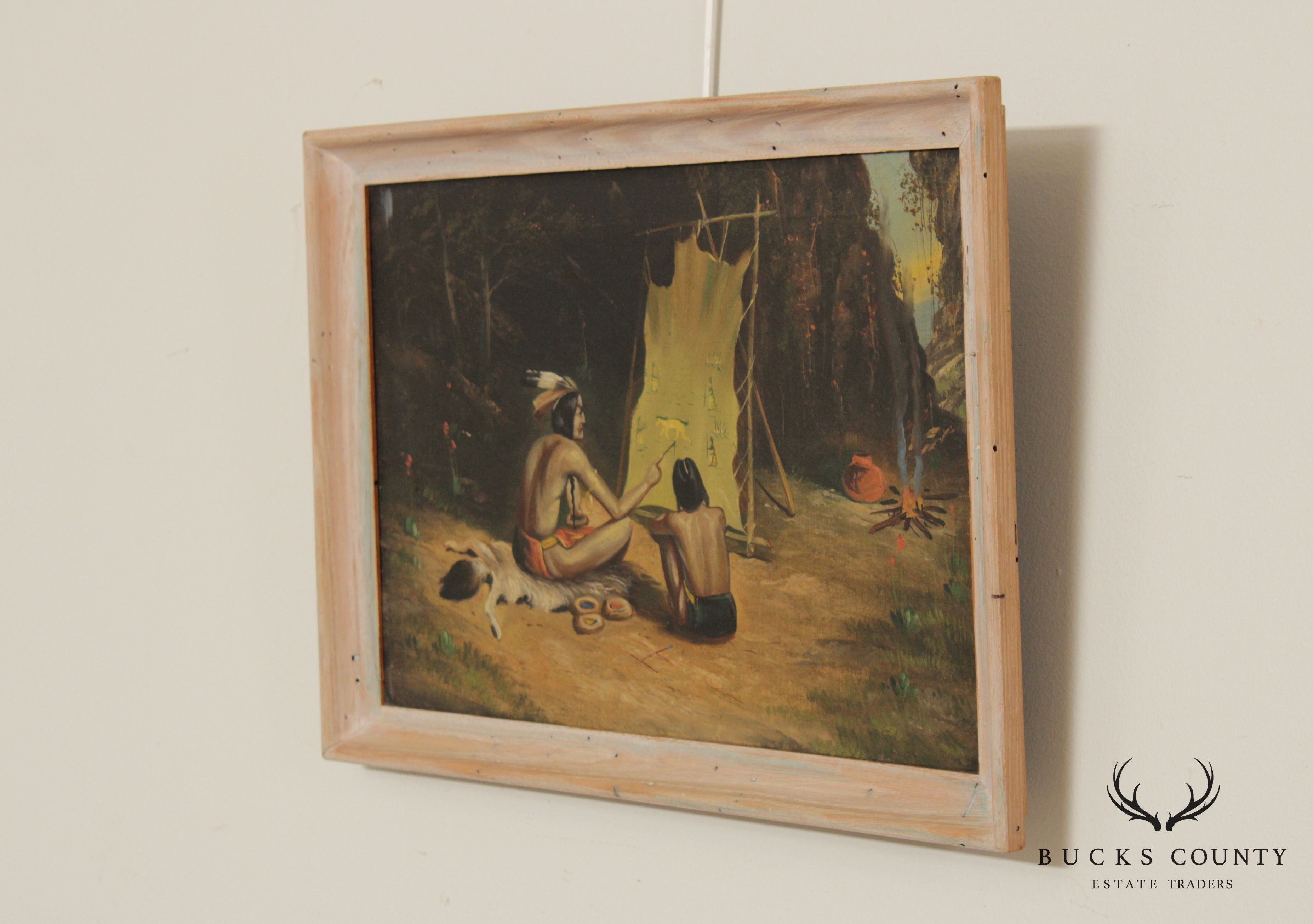 Early 20th C. Native American Oil Painting