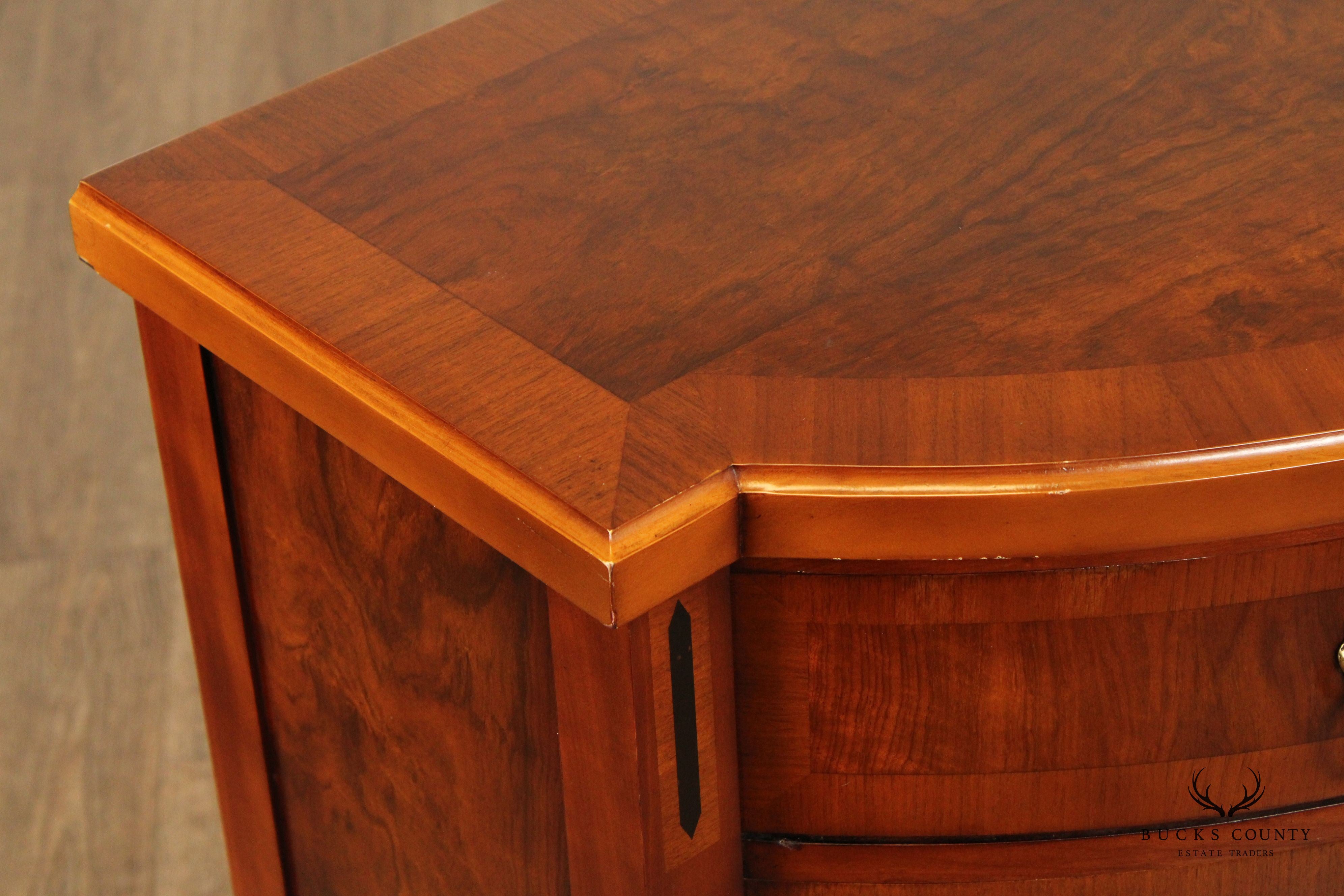 John Widdicomb Neoclassical Style Burled Walnut Credenza