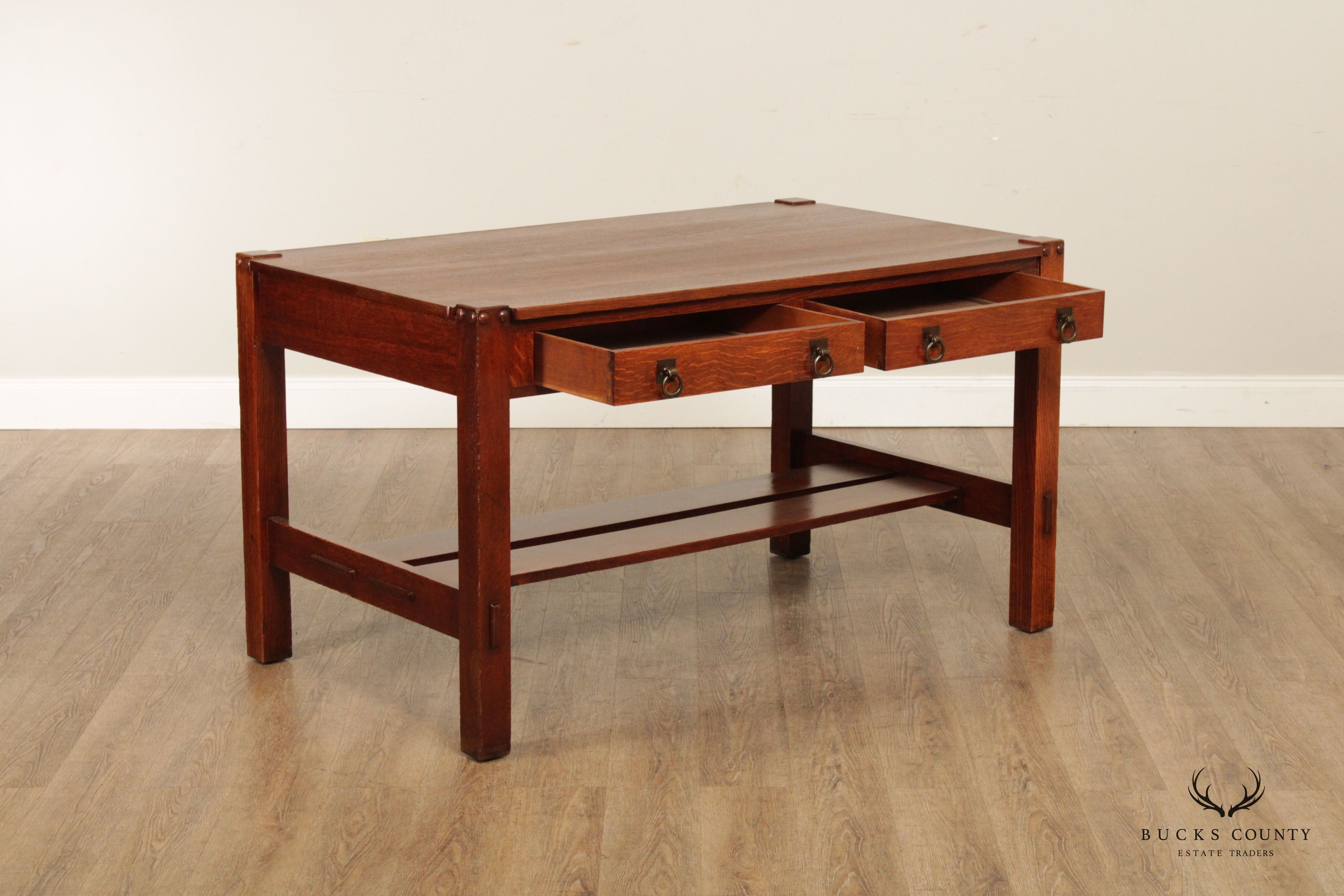 Stickley Brothers Quaint Furniture Mission Oak Library Table Desk