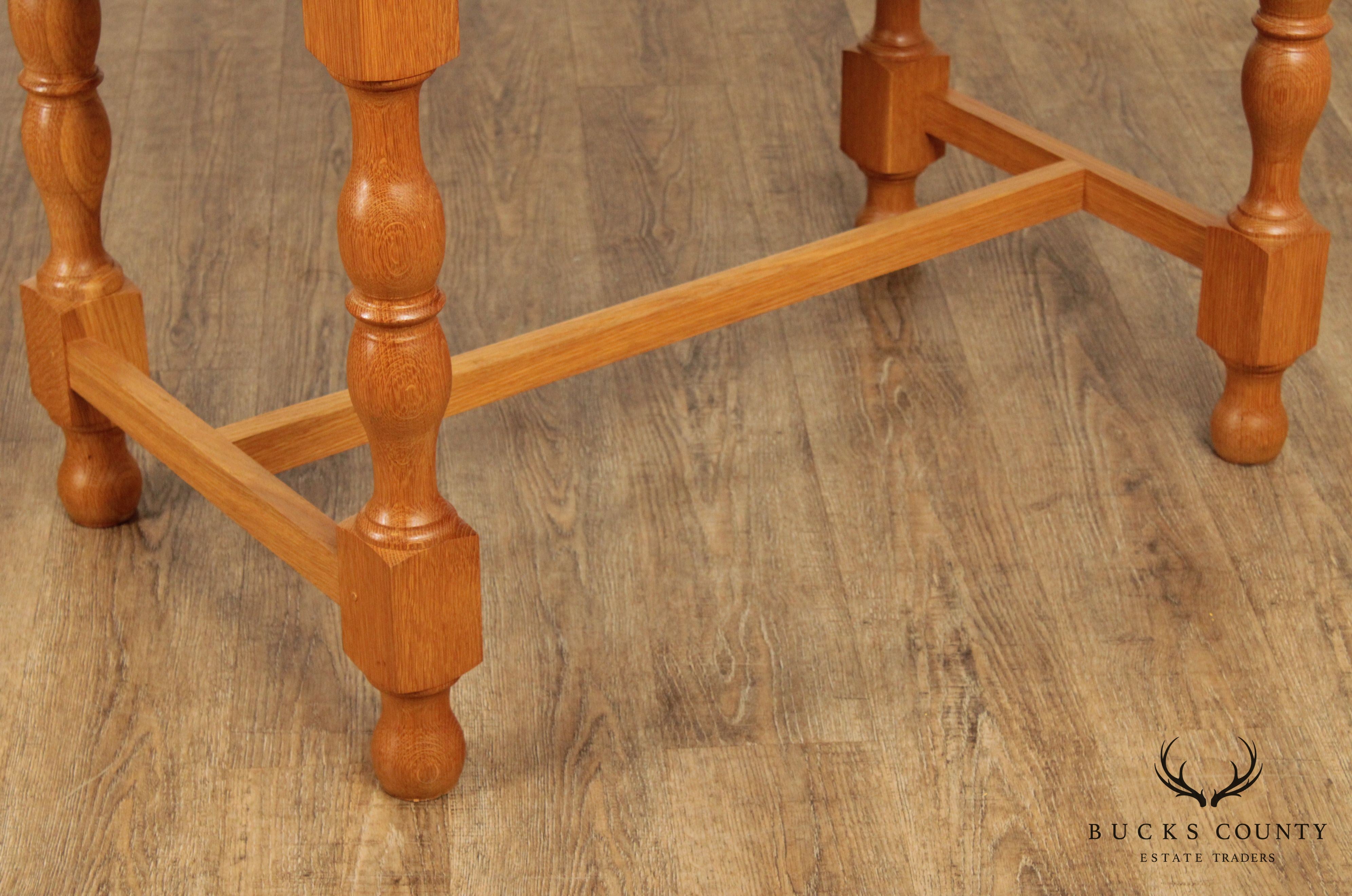 Vintage Custom Crafted Oak Trestle Table